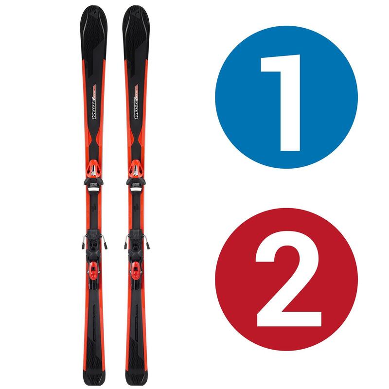 SKI DE PISTE HOMME AVEC FIXATION BOOST 300 ARCHTEC ROUGE ET NOIR