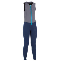 COMBINAISON DEBARDEUR KAYAK STAND UP PADDLE 500 ENFANT NEOPRENE 2MM GRIS BLEU