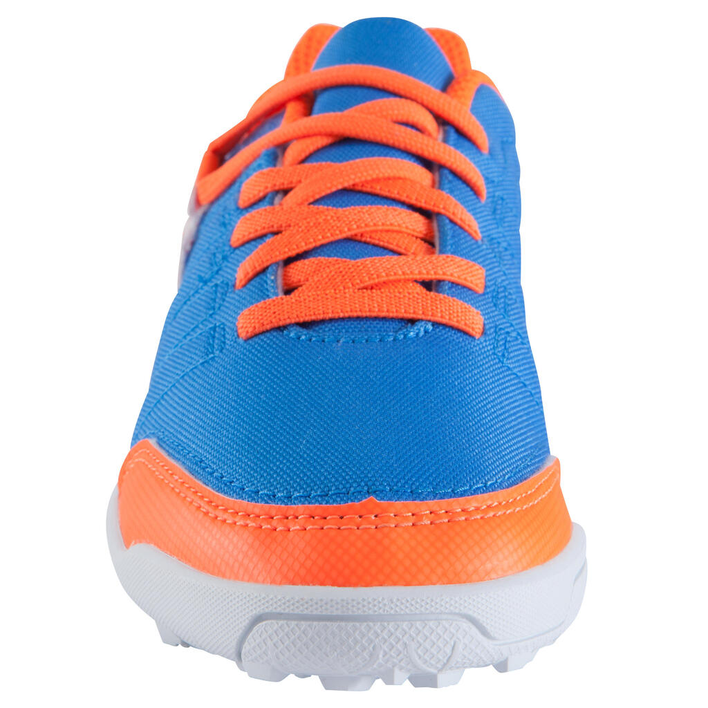 Zapatillas de fútbol para niños terrenos duros CLR 500 HG azul naranja