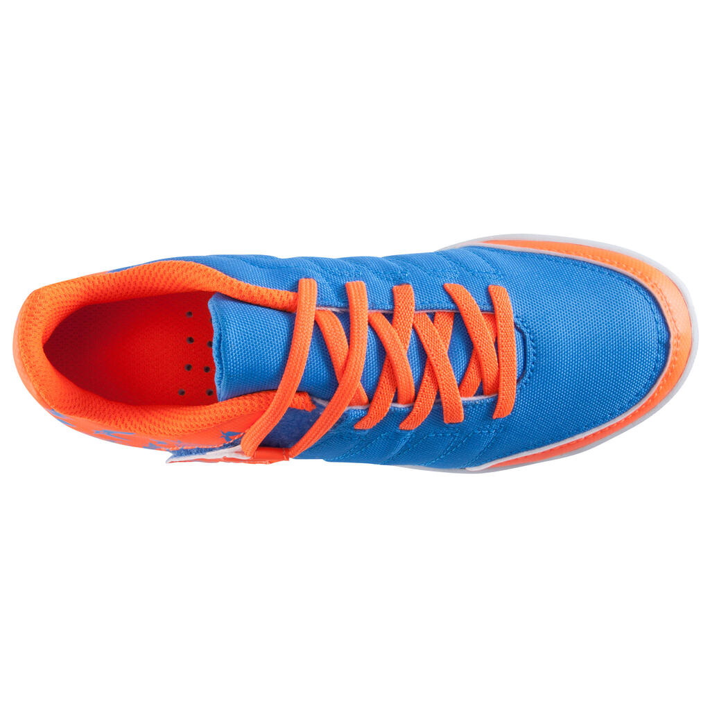 Zapatillas de fútbol para niños terrenos duros CLR 500 HG azul naranja