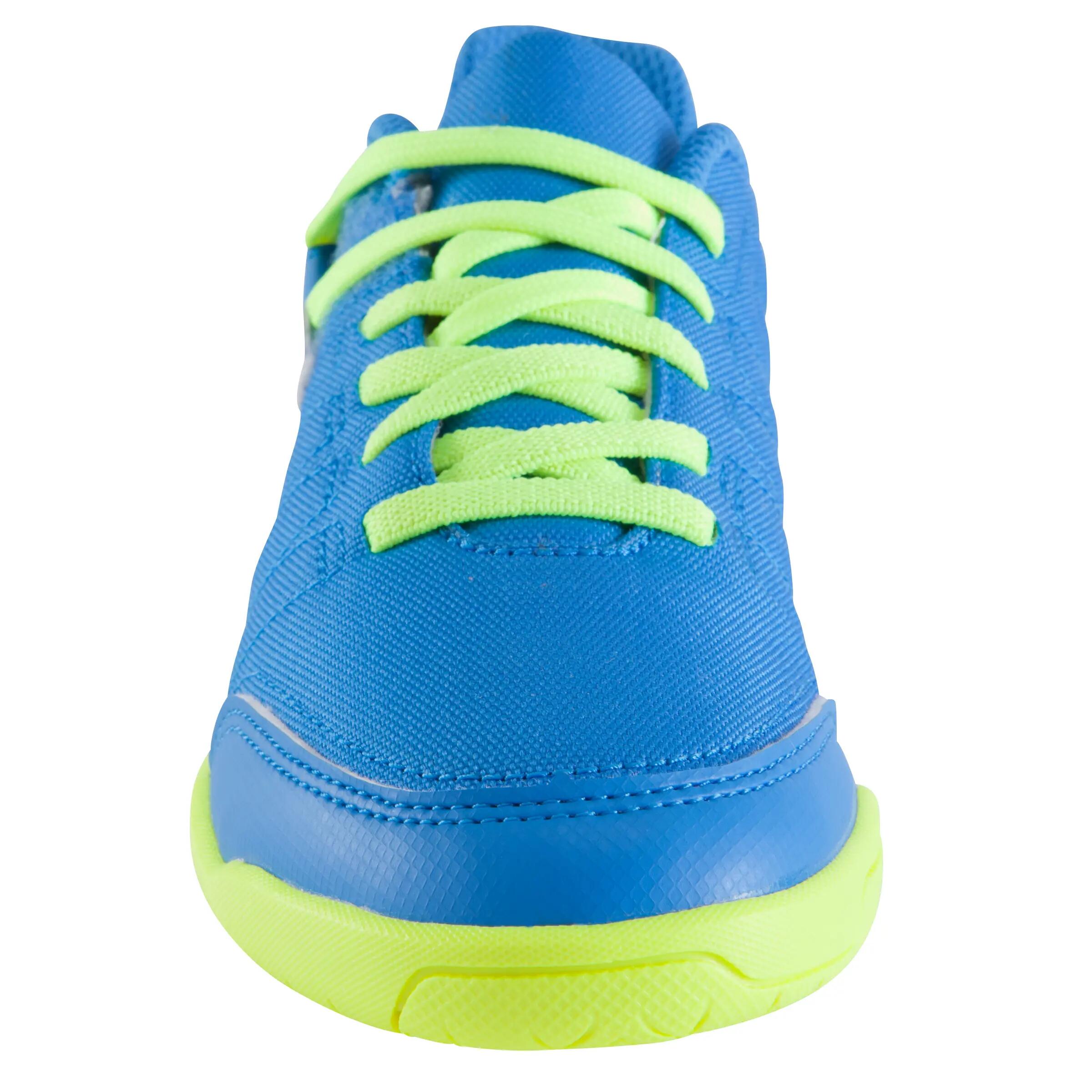 CLR 500 Sala Kids' Futsal Rip-Tab Strap Trainers - Blue/Yellow 5/17