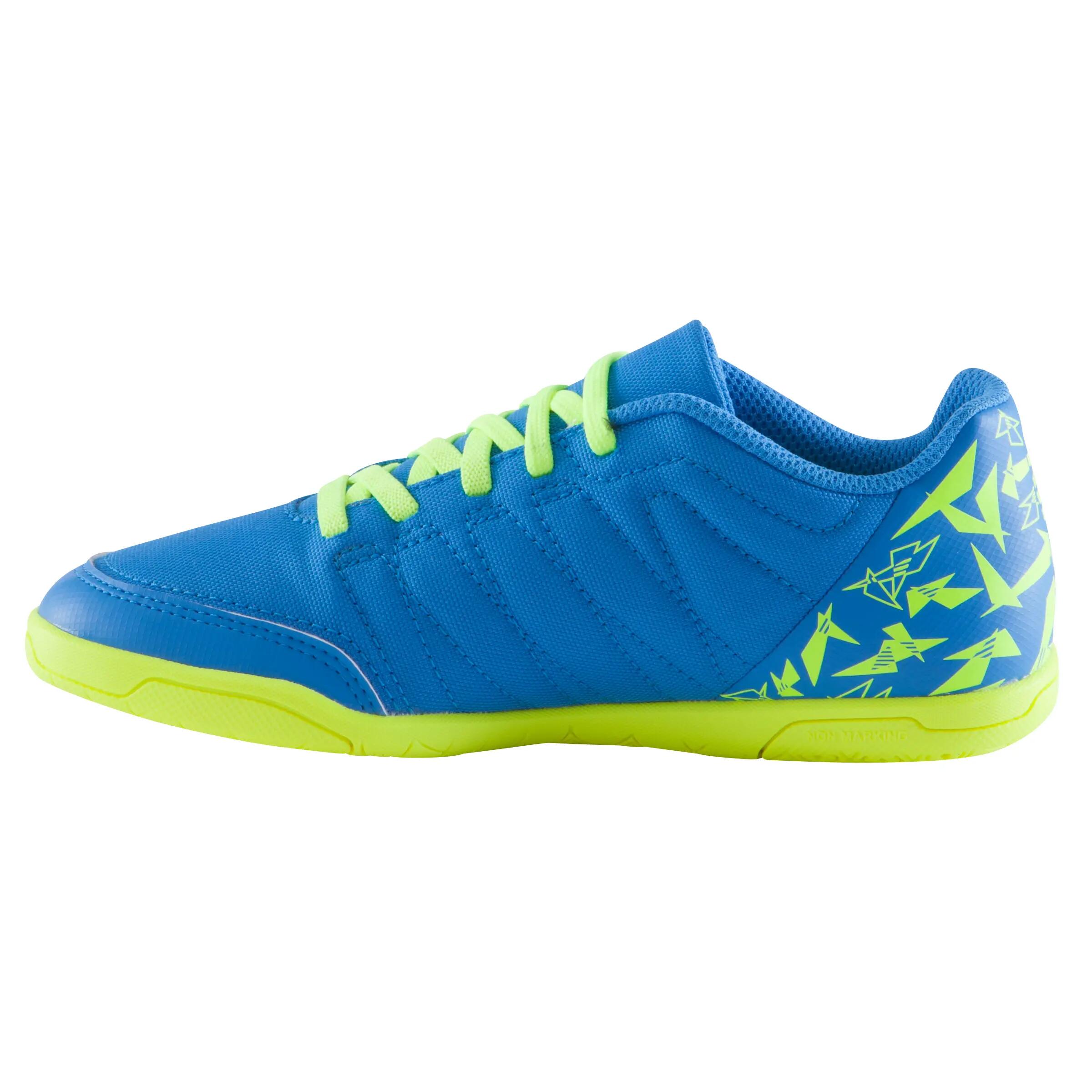 CLR 500 Sala Kids' Futsal Rip-Tab Strap Trainers - Blue/Yellow 3/17