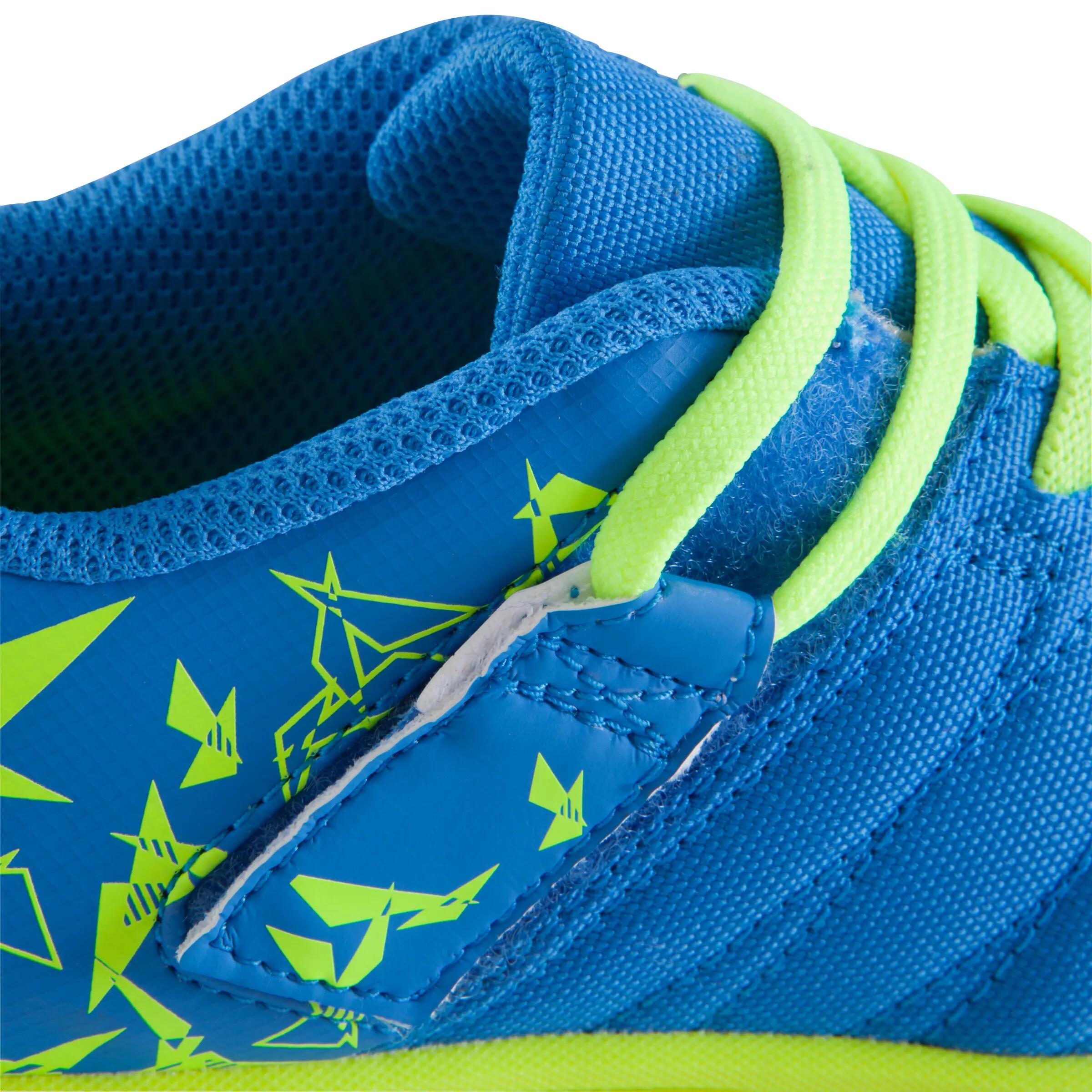 CLR 500 Sala Kids' Futsal Rip-Tab Strap Trainers - Blue/Yellow 13/17