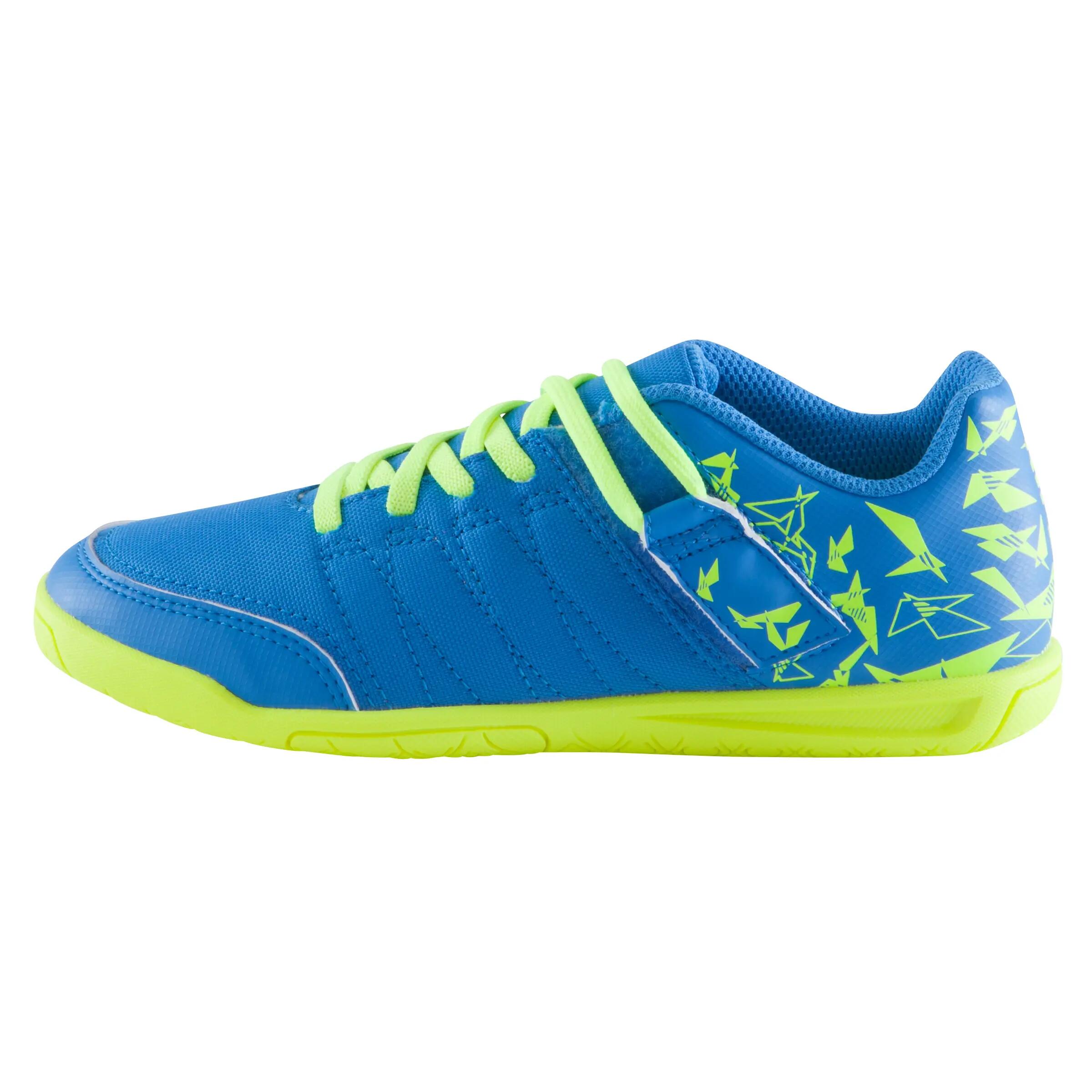 CLR 500 Sala Kids' Futsal Rip-Tab Strap Trainers - Blue/Yellow 4/17