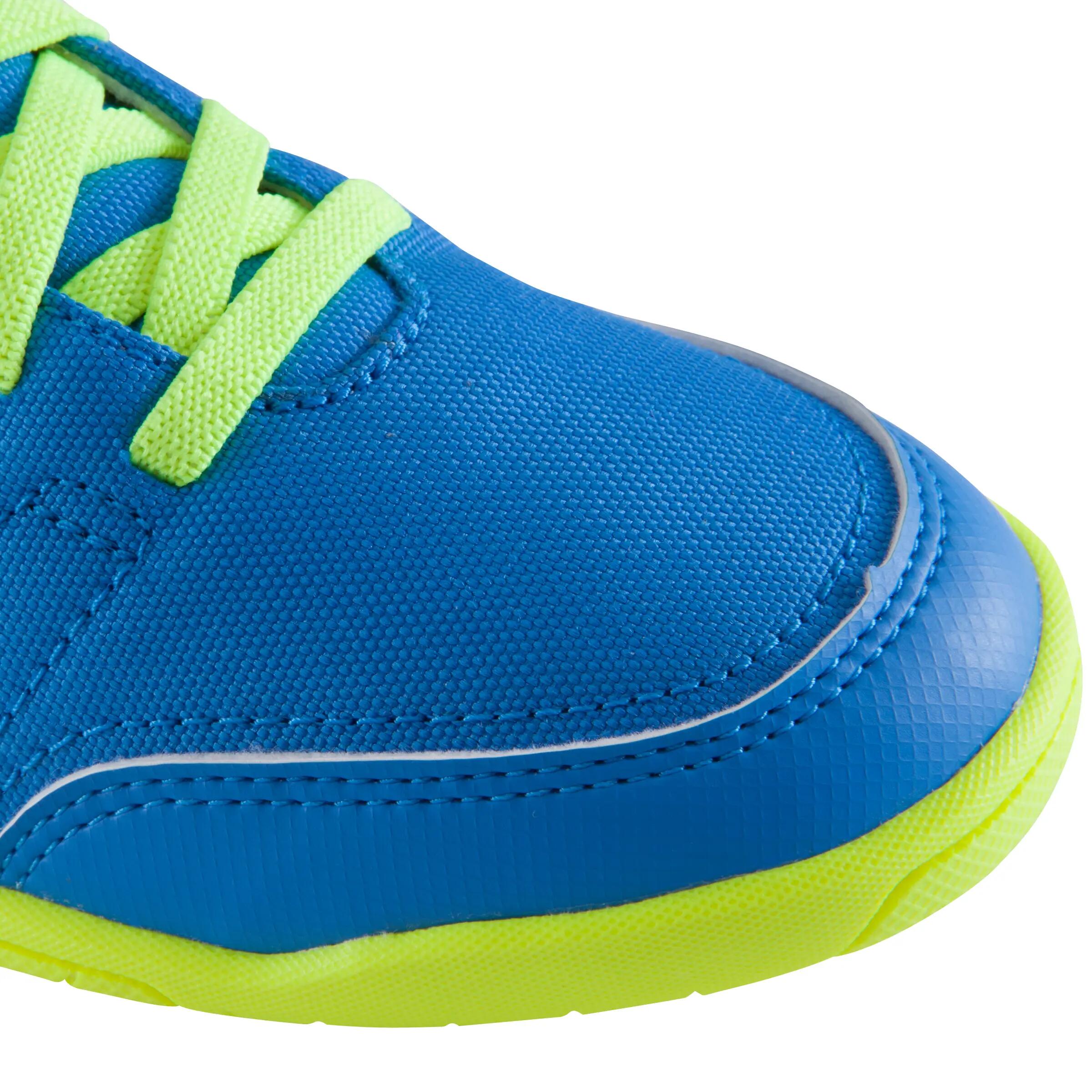 CLR 500 Sala Kids' Futsal Rip-Tab Strap Trainers - Blue/Yellow 16/17