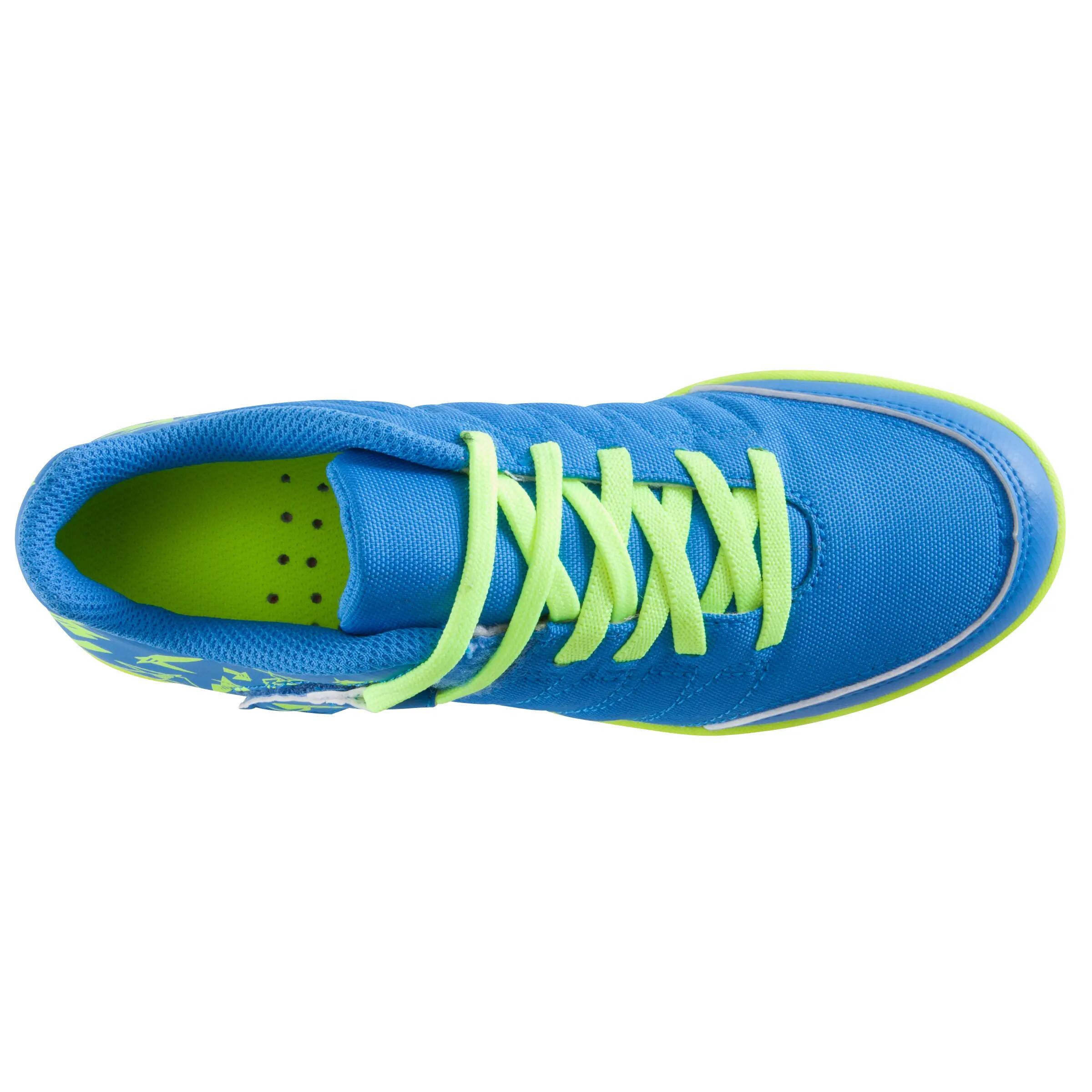 CLR 500 Sala Kids' Futsal Rip-Tab Strap Trainers - Blue/Yellow 7/17