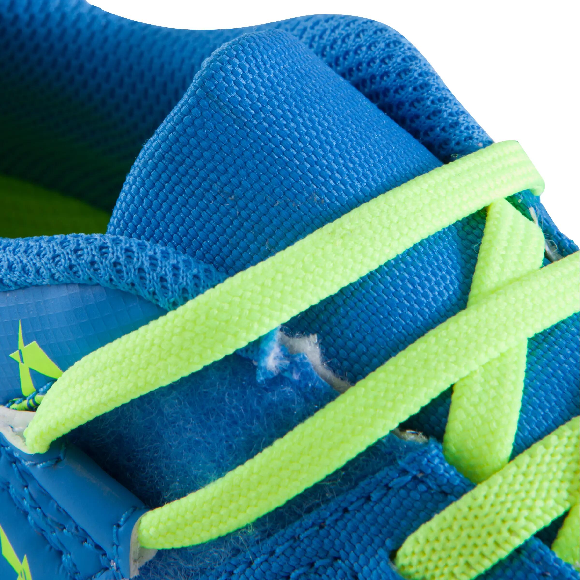 CLR 500 Sala Kids' Futsal Rip-Tab Strap Trainers - Blue/Yellow 12/17