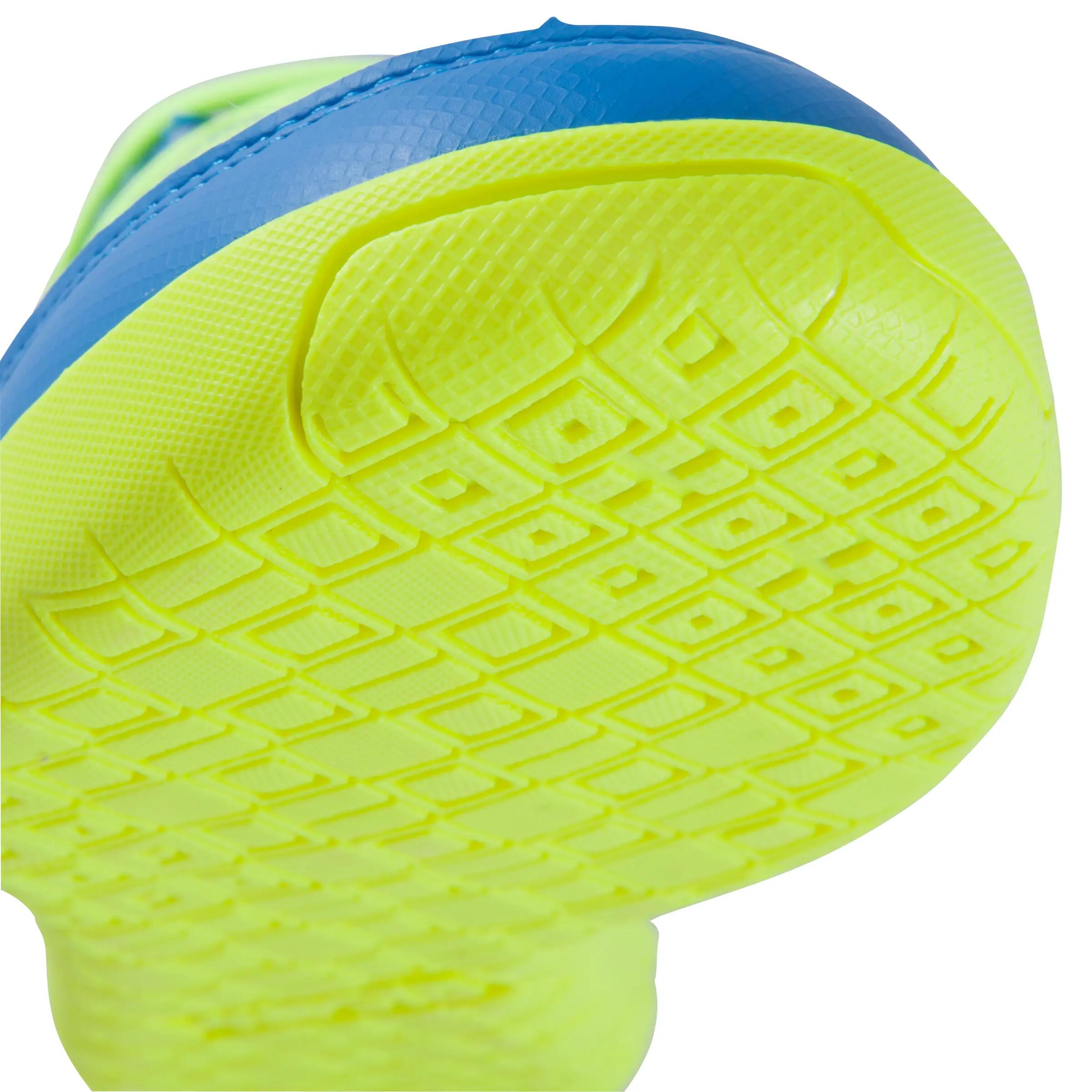 CLR 500 Sala Kids' Futsal Rip-Tab Strap Trainers - Blue/Yellow 9/17