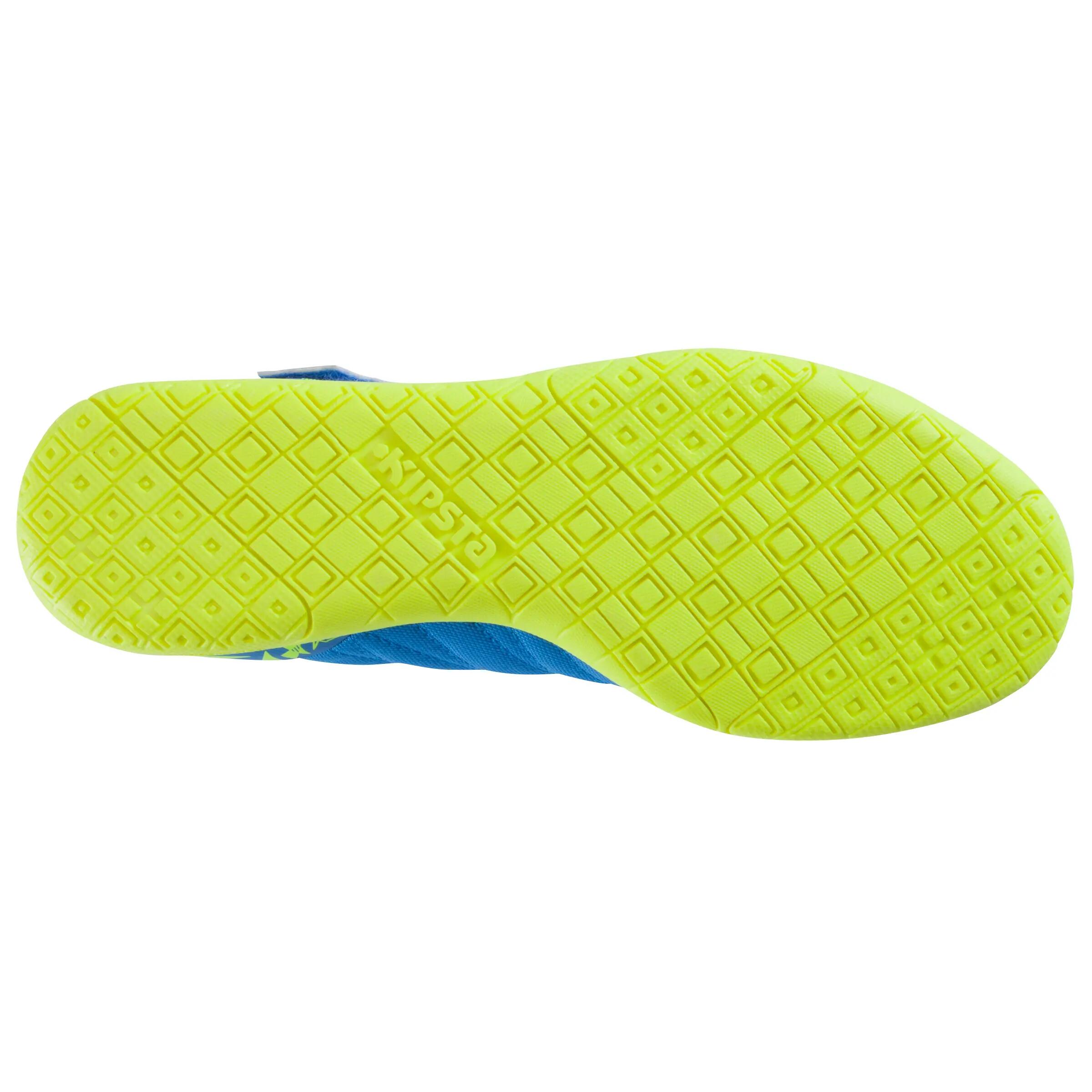 CLR 500 Sala Kids' Futsal Rip-Tab Strap Trainers - Blue/Yellow 8/17