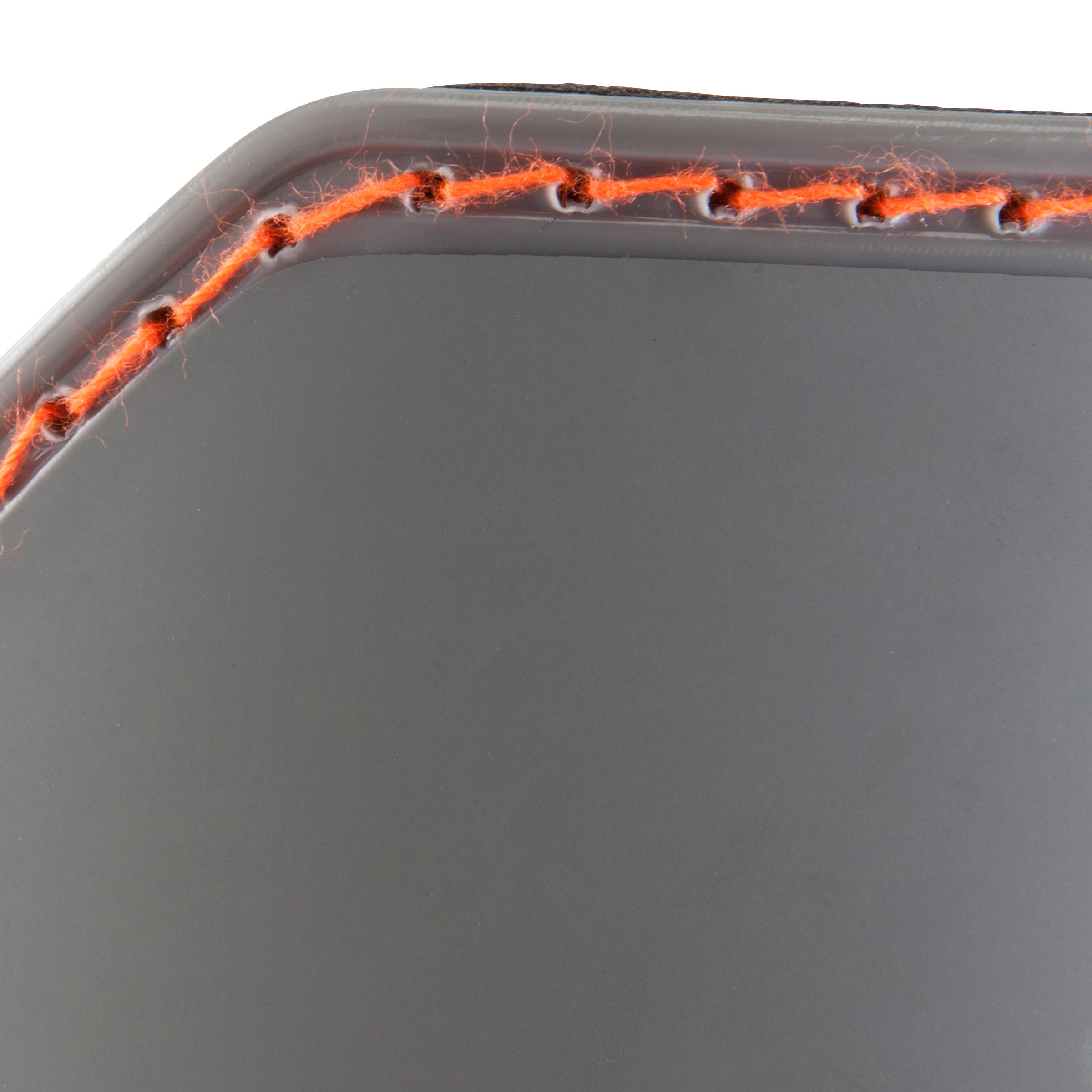 F140 Adult Football Shin Pad (Detachable Ankle Pad) - Grey/Orange 12/15