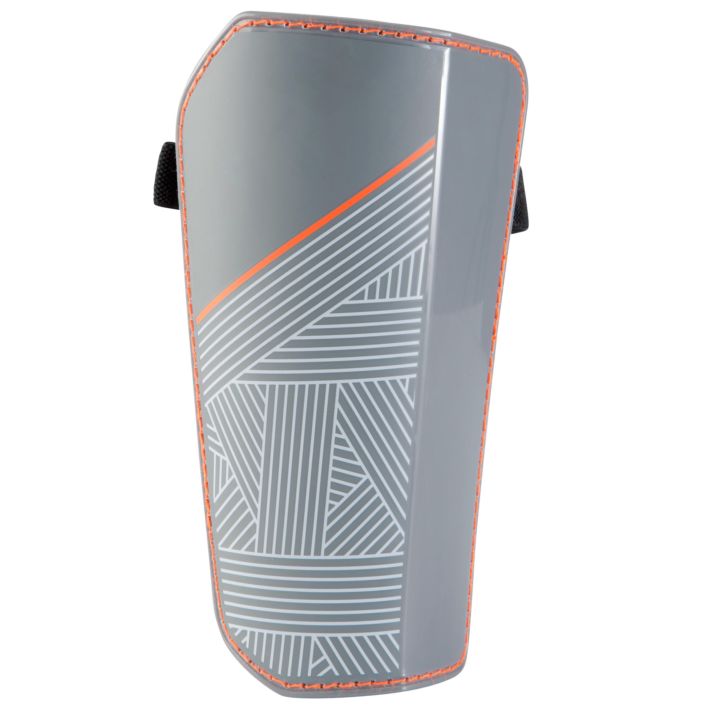 F140 Adult Football Shin Pad (Detachable Ankle Pad) - Grey/Orange 5/15