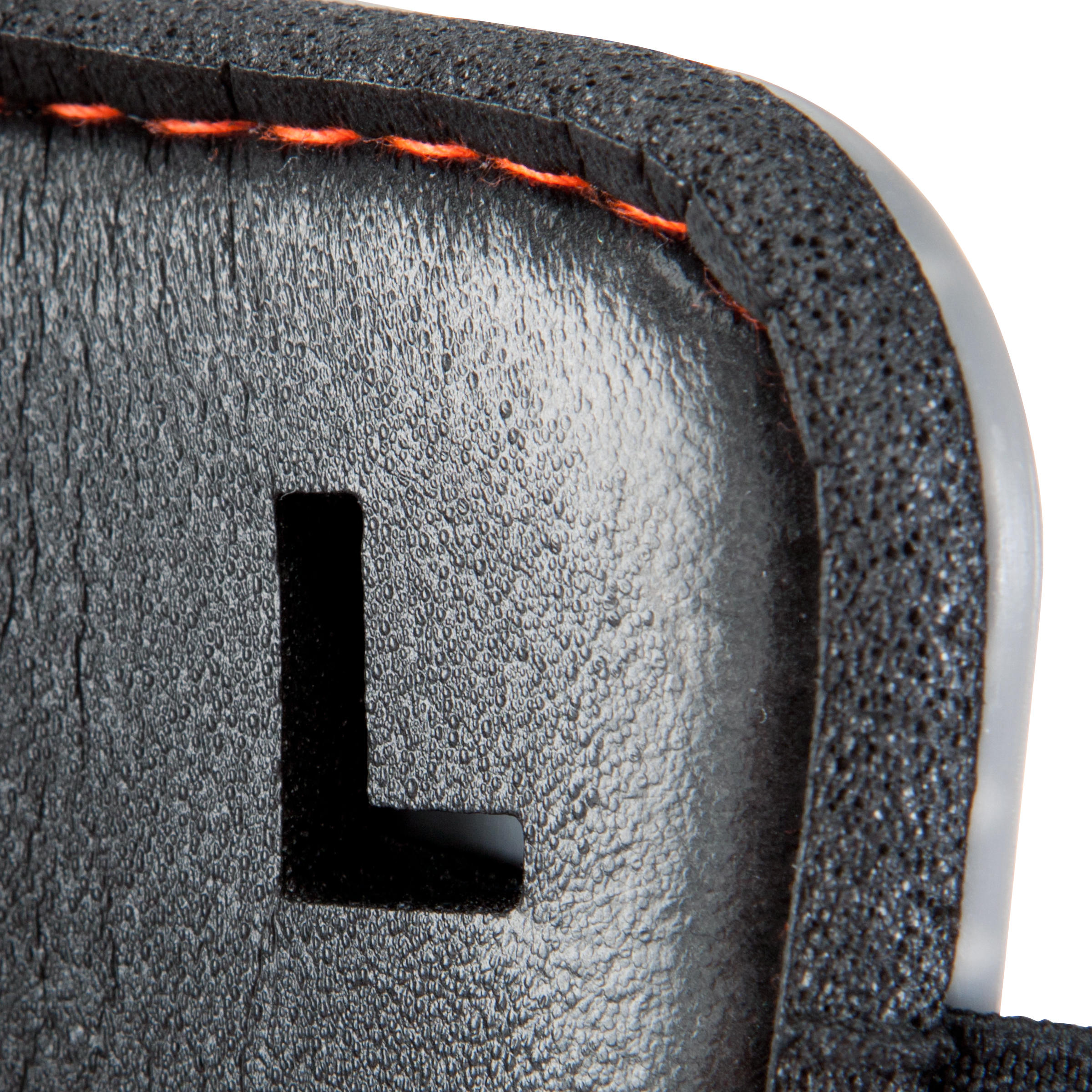 F140 Adult Football Shin Pad (Detachable Ankle Pad) - Grey/Orange 8/15