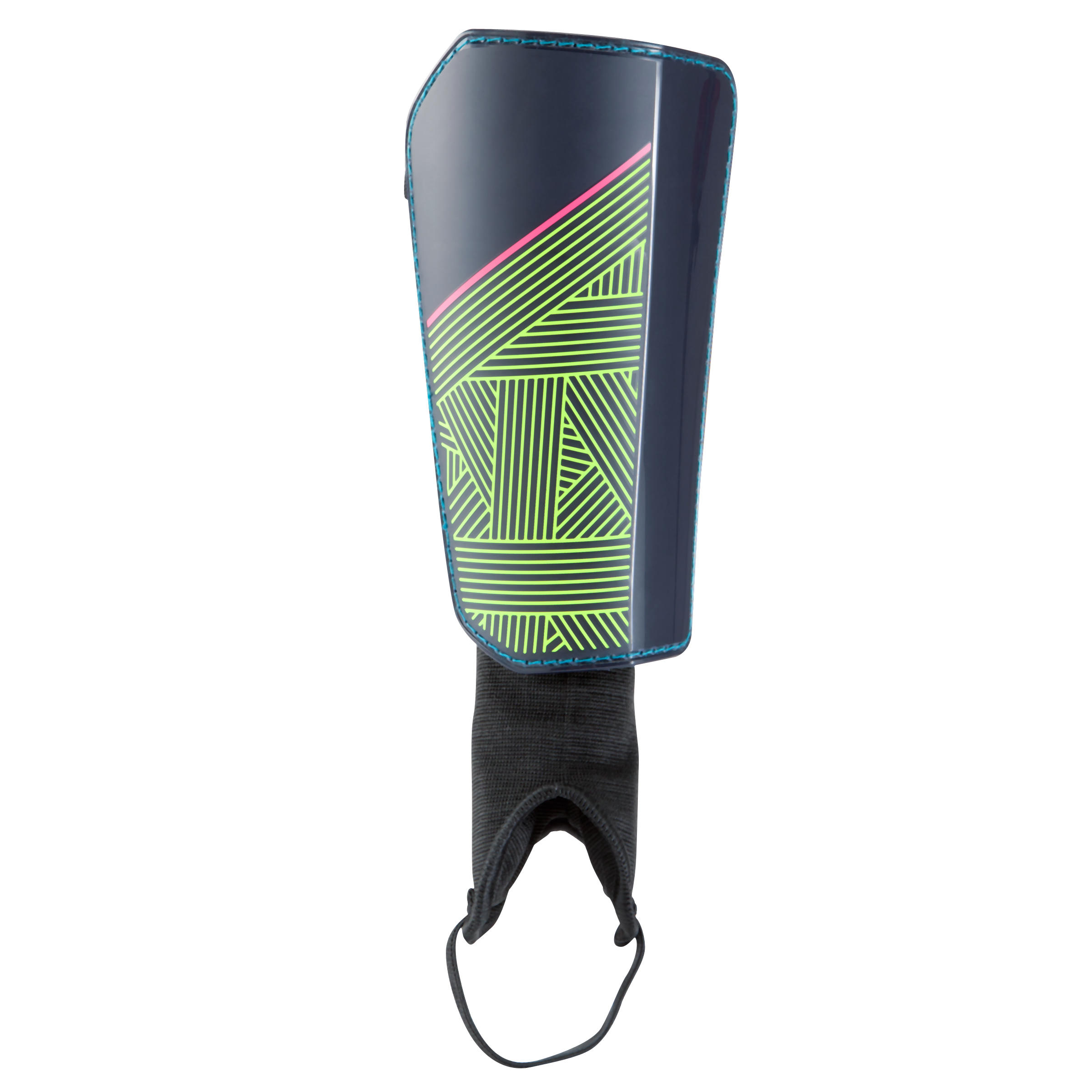 F140 Kids' Football Shin Pad (Detachable Ankle Pad) Blue/Yellow/Pink