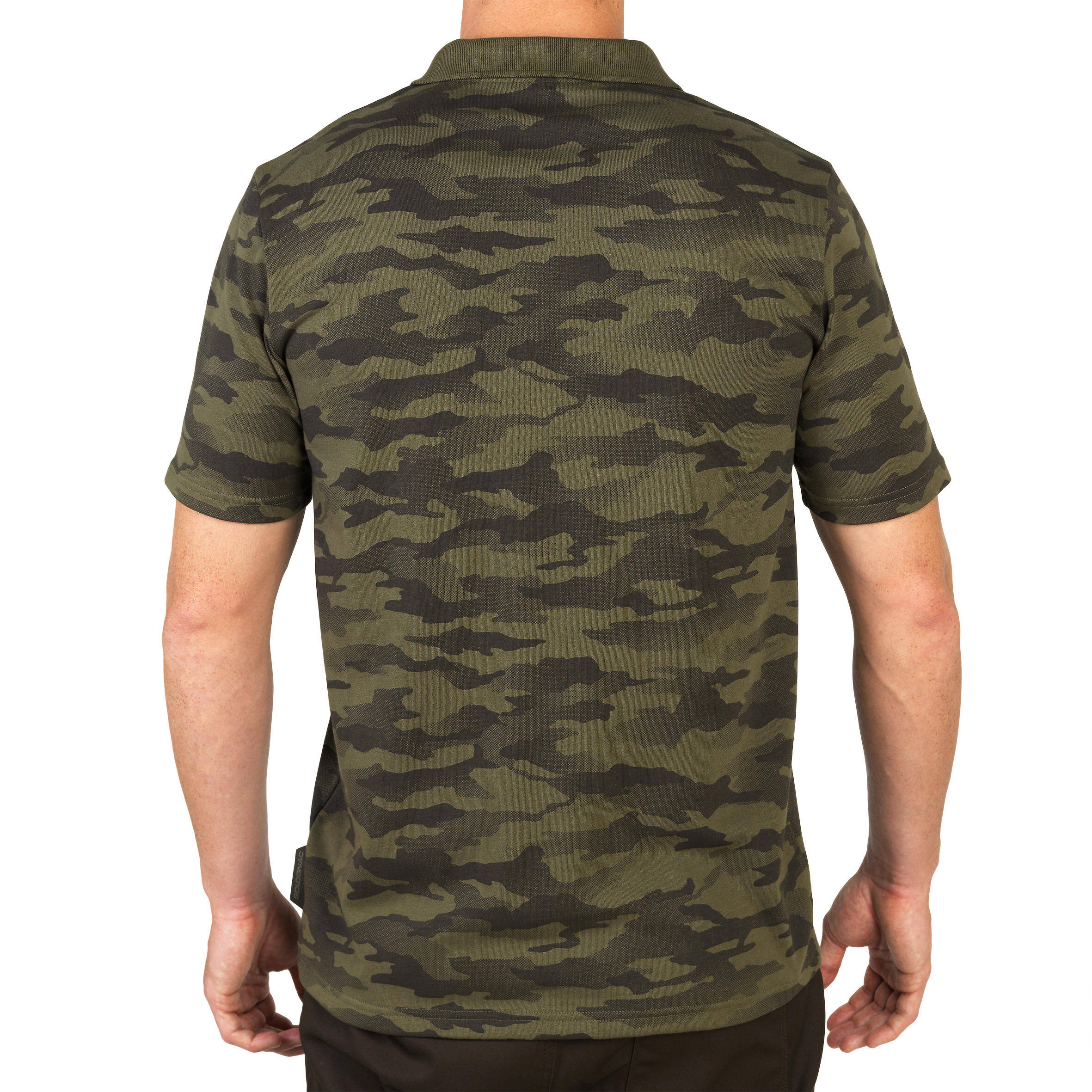 Men's Half Sleeve Polo Tshirt Army Military Camo Print 100 - Camo Khaki -  2