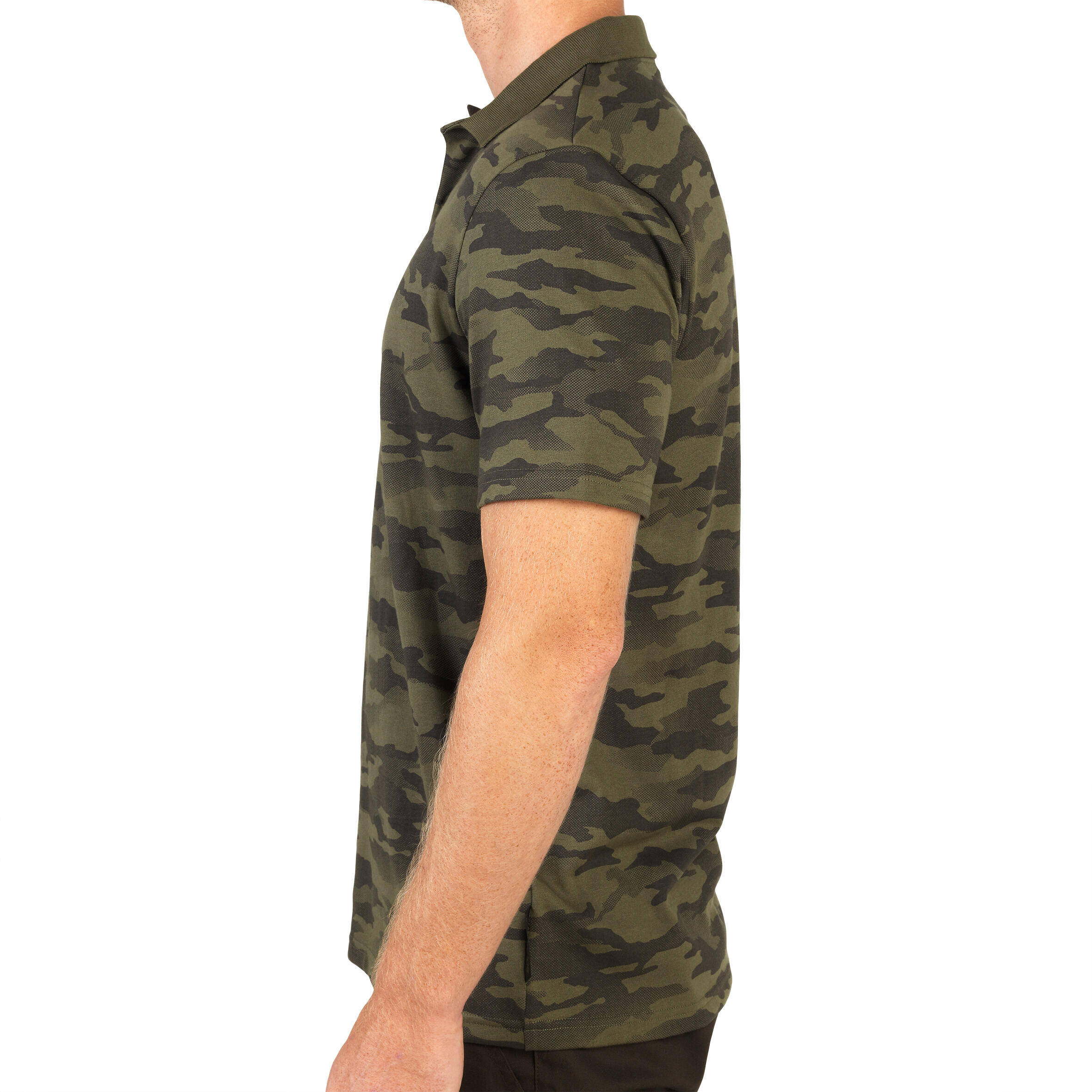 Men's Half Sleeve Polo Tshirt Army Military Camo Print 100 - Camo Khaki -  3