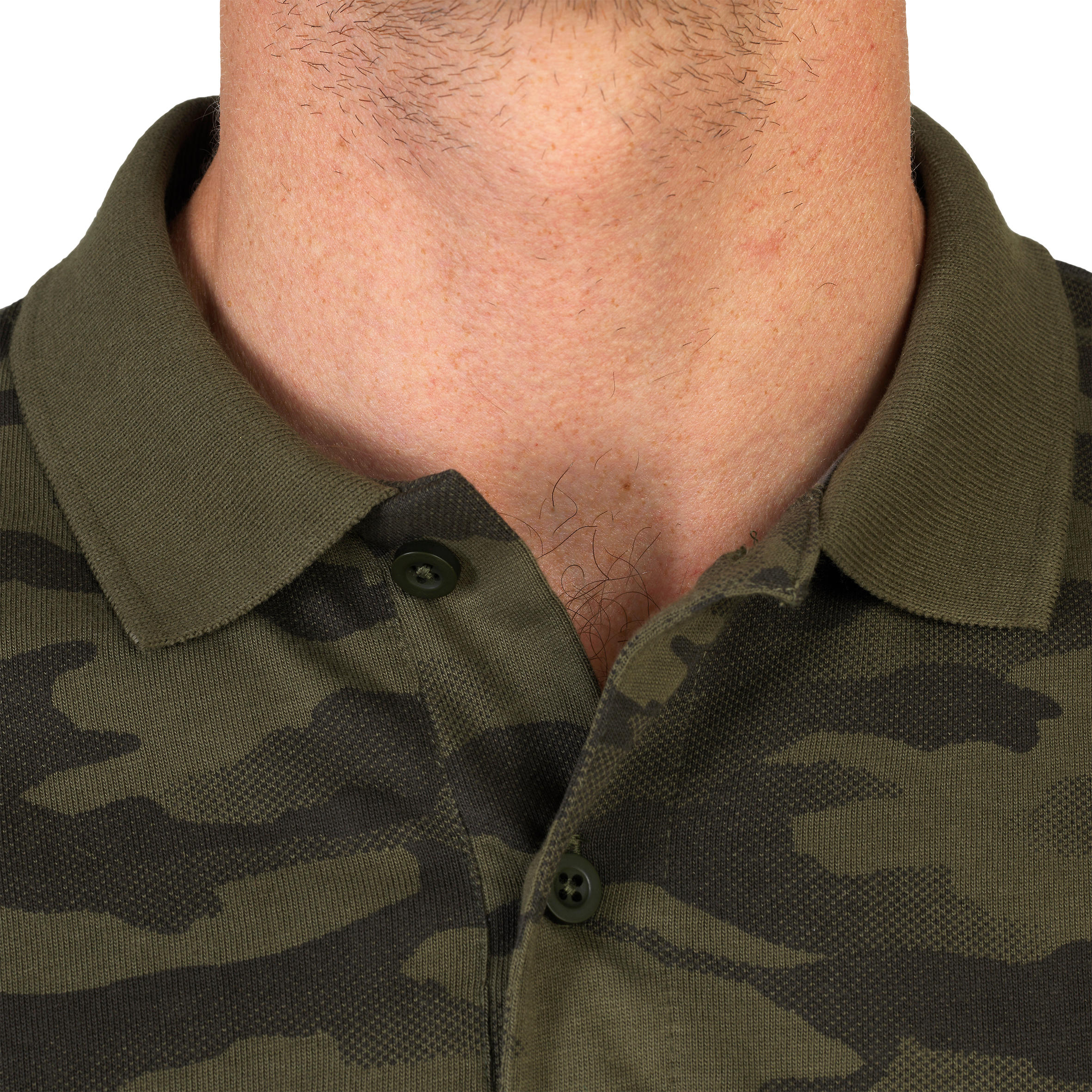 Men's Half Sleeve Polo Tshirt Army Military Camo Print 100 - Camo Khaki