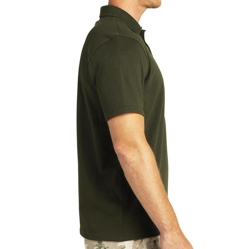 Polo Caza Solognac 100 Hombre Manga Corta Verde