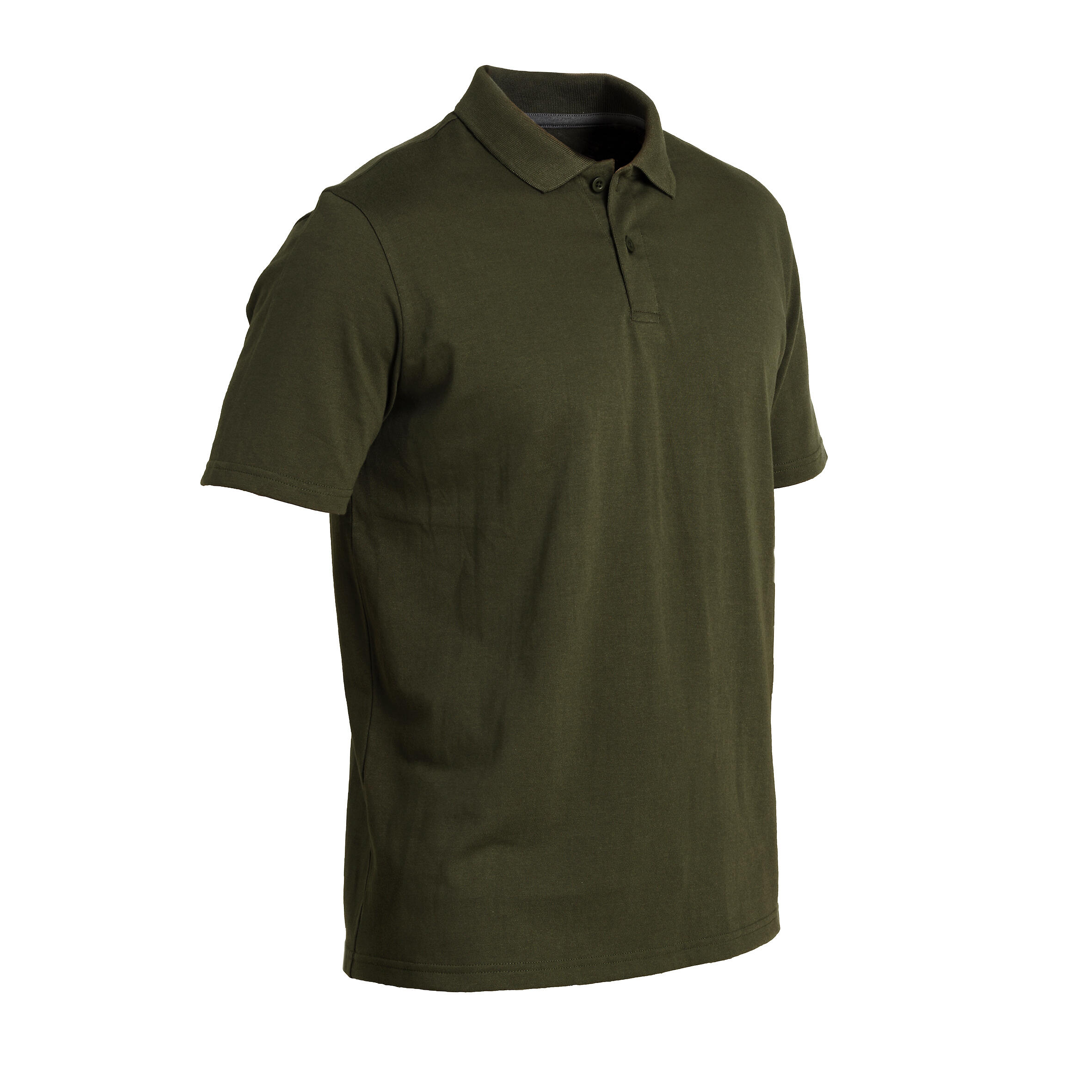 100 Short Sleeve Hunting Polo Shirt Green Decathlon