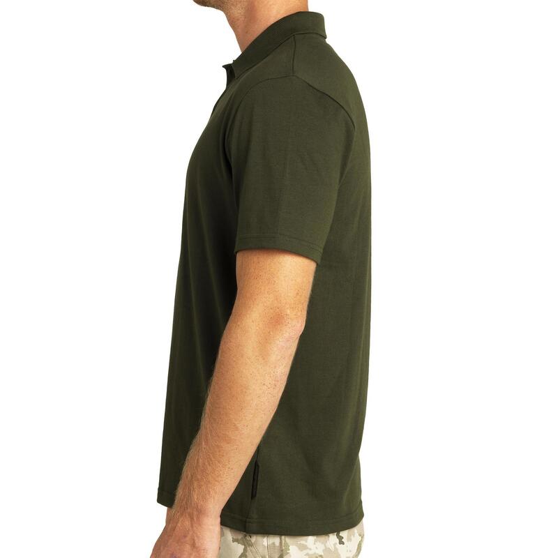 Polo Caza Solognac 100 Hombre Manga Corta Verde