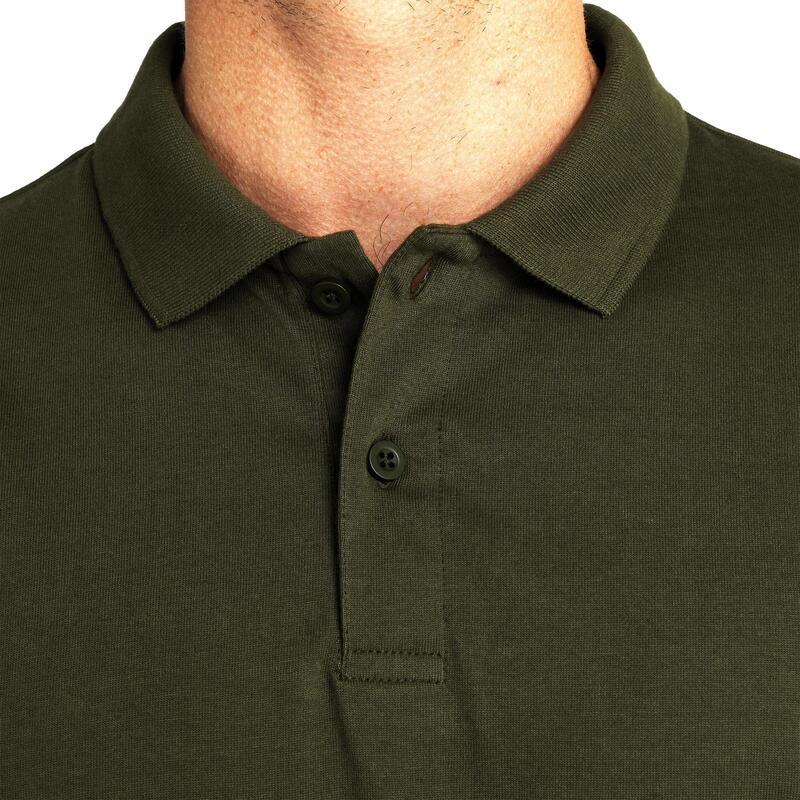 Polo Caza Solognac 100 Hombre Manga Corta Verde