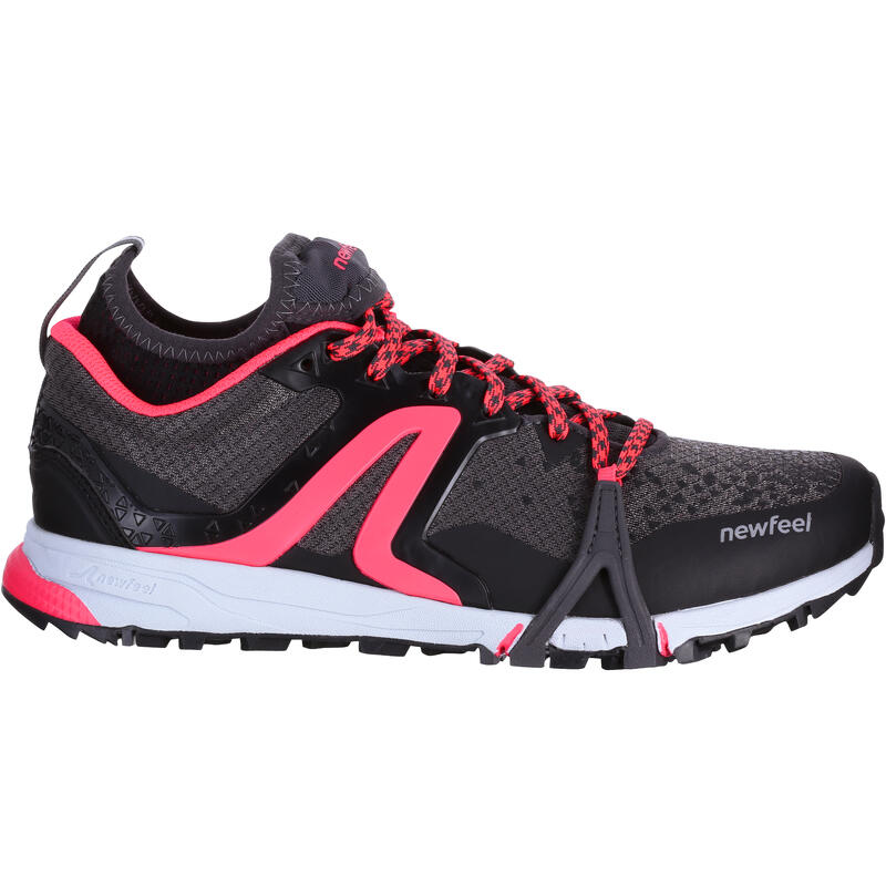 Női gyalogló cipő nordic walkinghoz NW 900-as Flex-H, fekete, rózsaszín