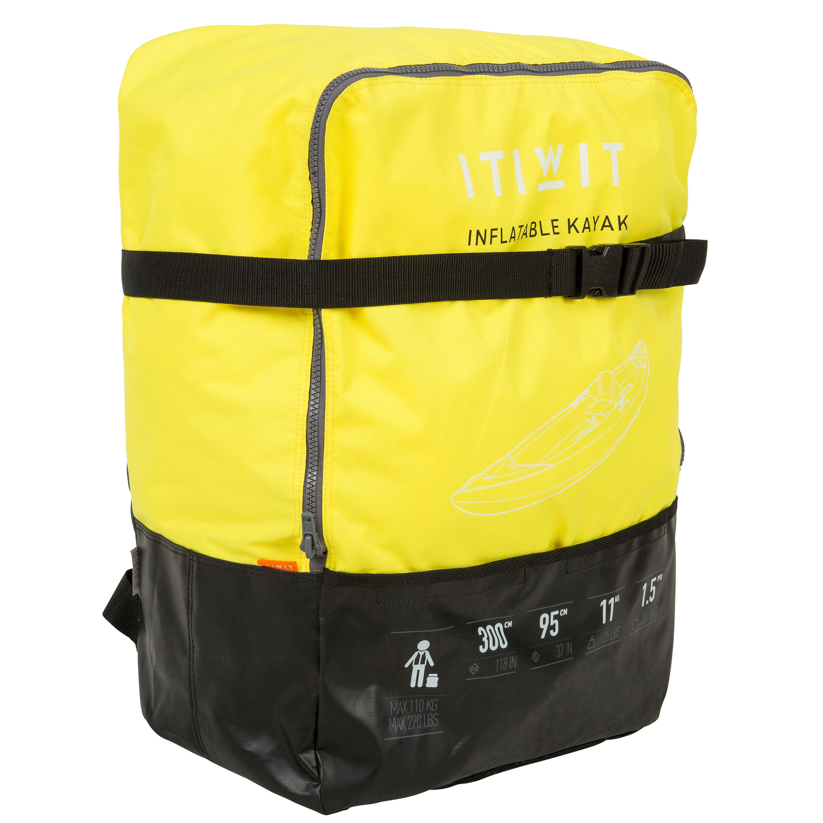 INFLATABLE TOURING KAYAK 1 PLACE YELLOW 26/29