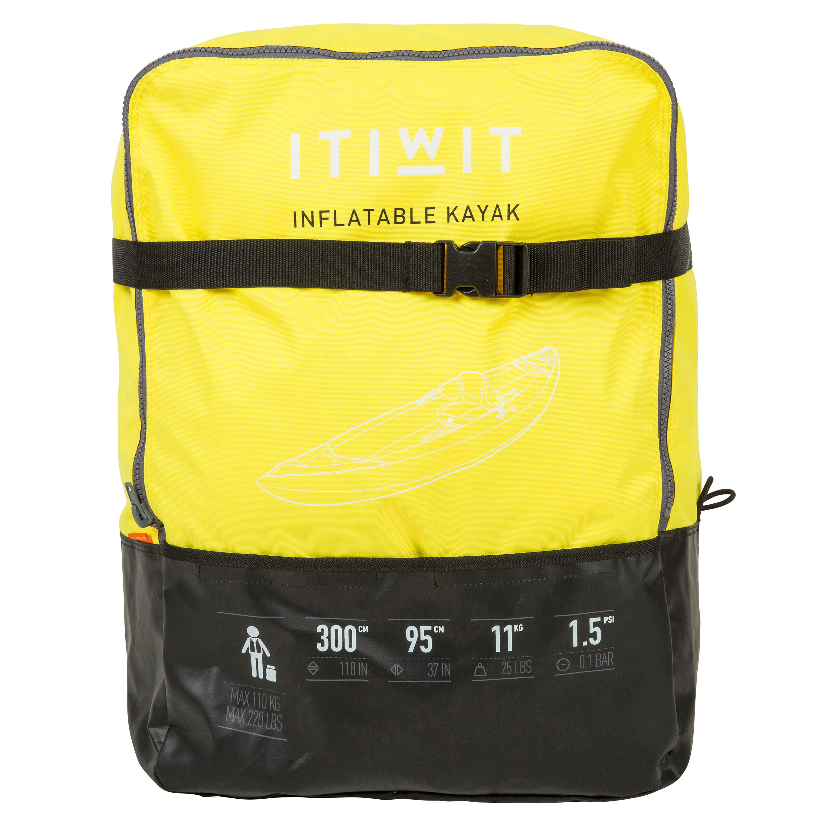 INFLATABLE TOURING KAYAK 1 PLACE YELLOW 27/29