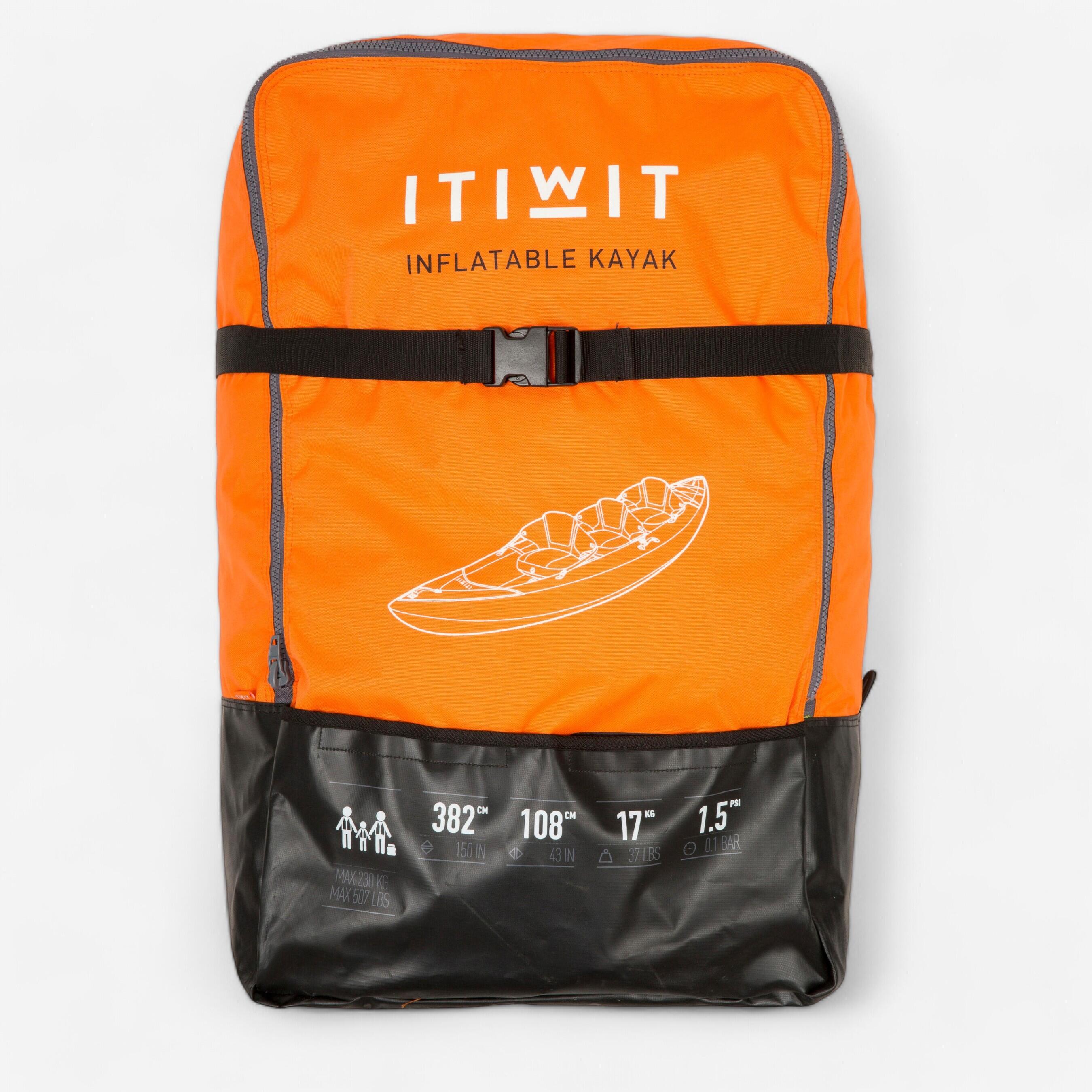 3-Seater Inflatable Kayak - KTI 100 Orange - ITIWIT