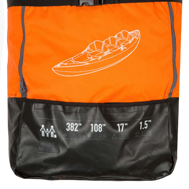 ITIWIT 3Person Inflatable Kayak Orange Decathlon