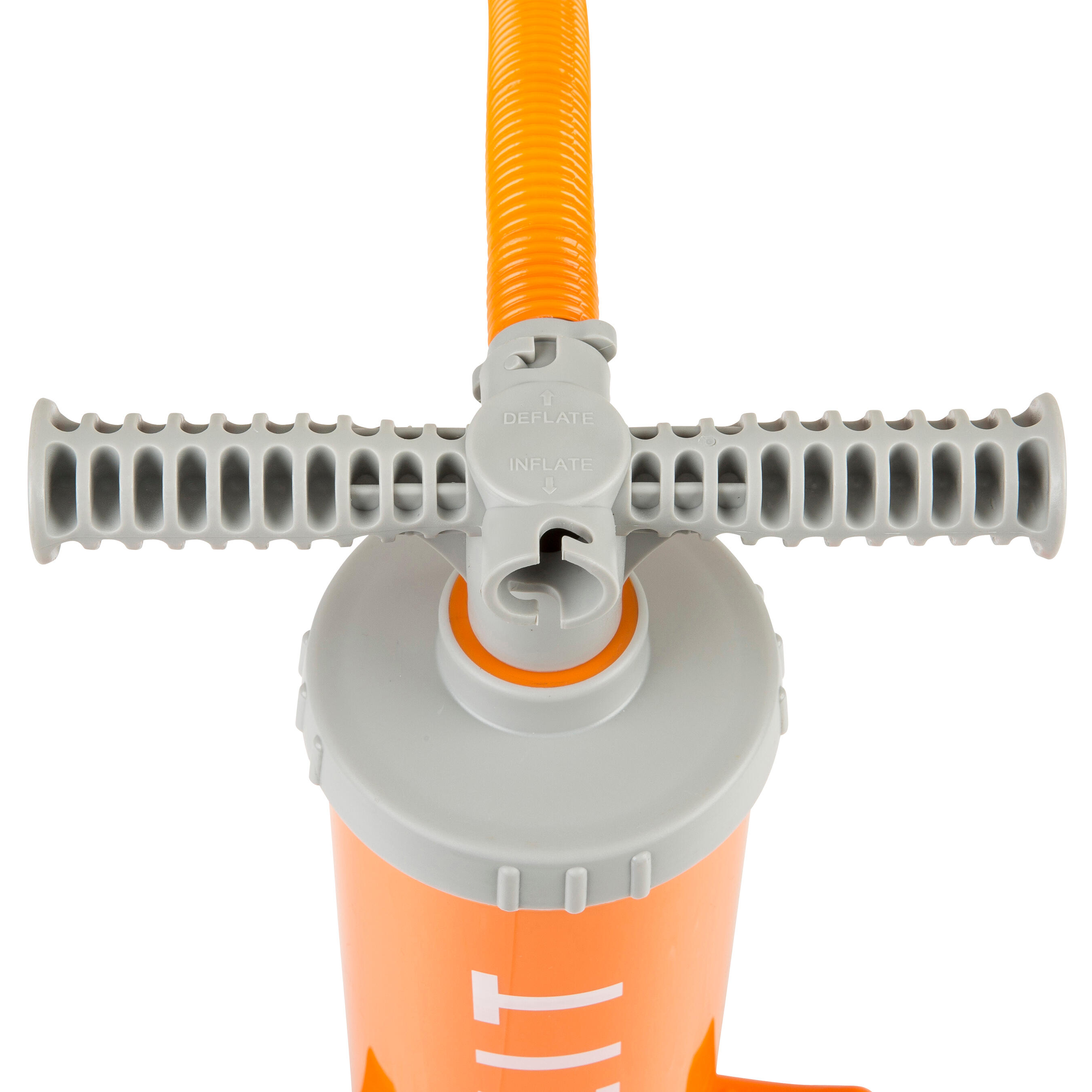DECATHLON Ručná nízkotlaková dvojčinná pumpa na kajak 1 – 3 PSI, 2 × 1,4 l oranžová NO SIZE · záber 5