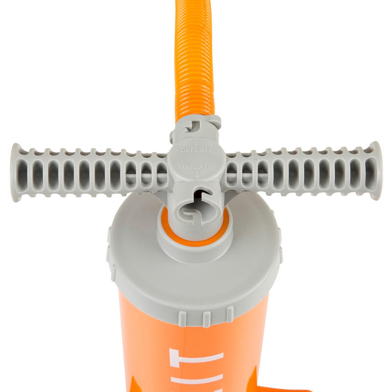 Dvojčinná nízkotlaká ruční pumpa na kajak 1–8 PSI 2 × 1,4 l oranžová