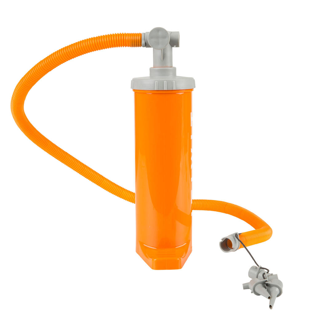 Pompe manuelle de kayak basse pression 1-3 PSI double action 2 X 1,4L Orange