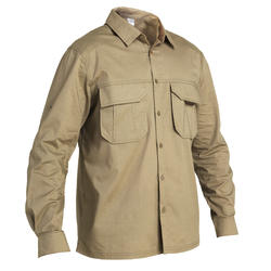 Chemise manches longues légère chasse 500 marron