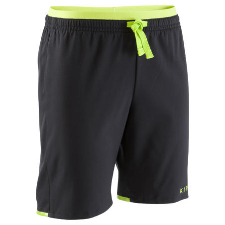 Short de football enfant F500 noir vert