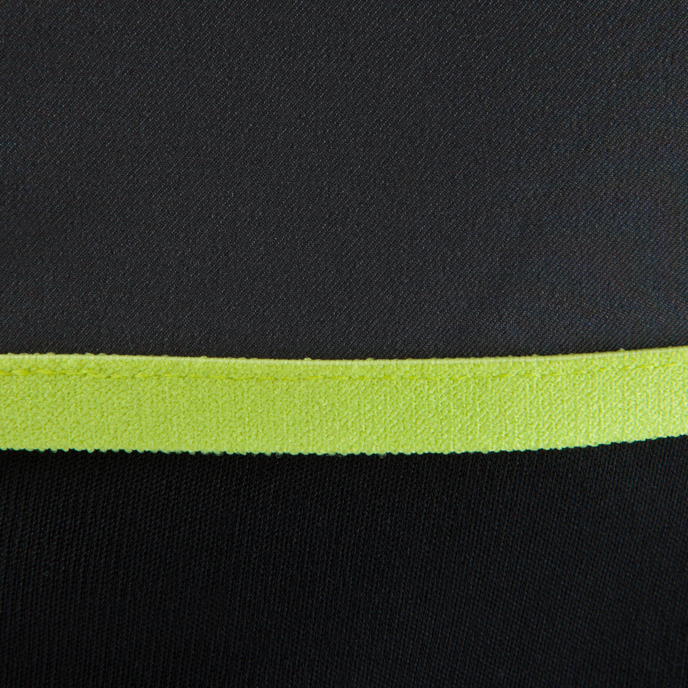 T500 Kids' Half-Zip Football Training Sweatshirt - Black/Neon Yellow 12/14