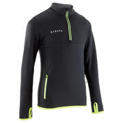 MAJICA ZA NOGOMET T500 S KRATKIM ZATVARAČEM DJEČJA CRNA/NEONSKOŽUTA