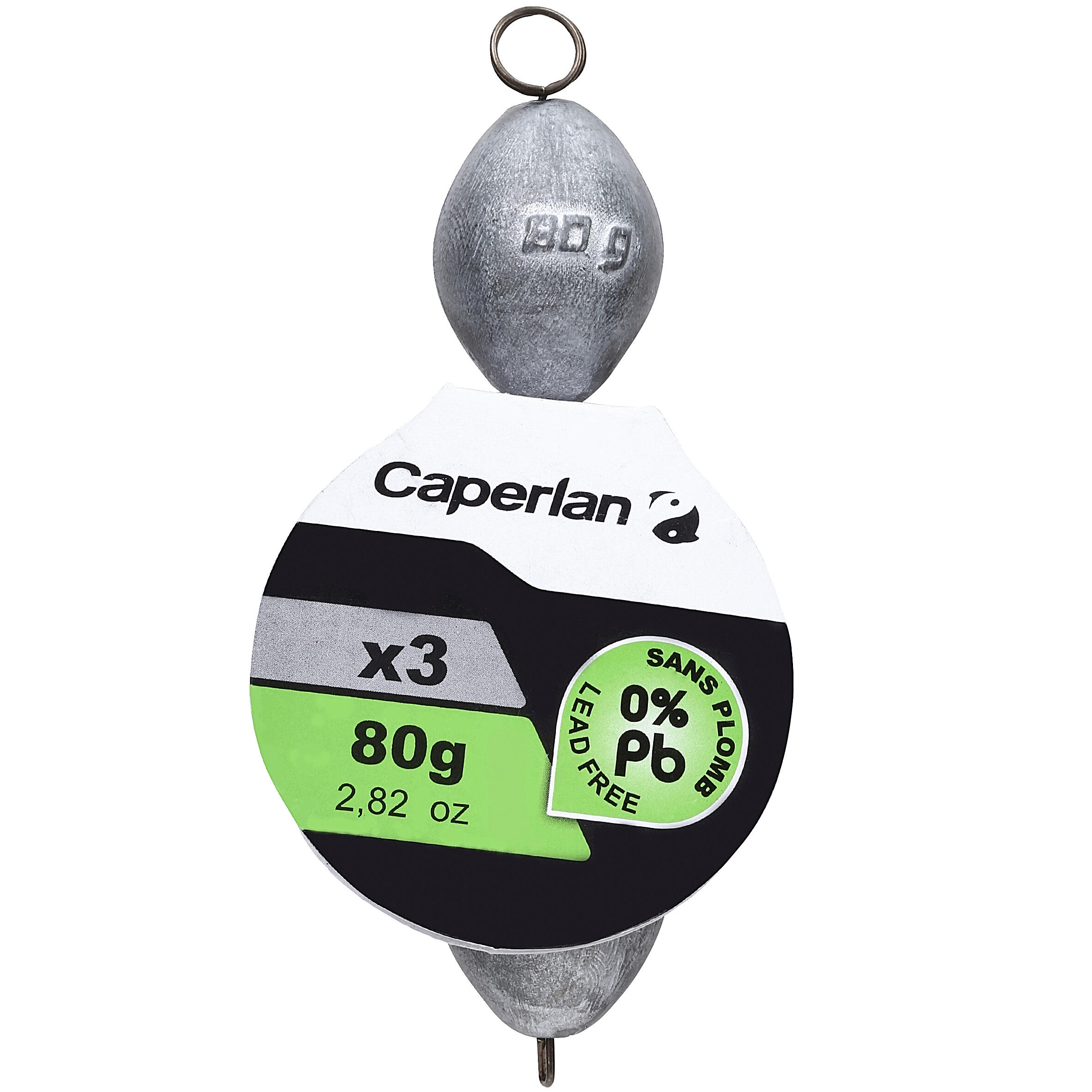 Lests de pêche olive bombée percée 0% plomb - CAPERLAN