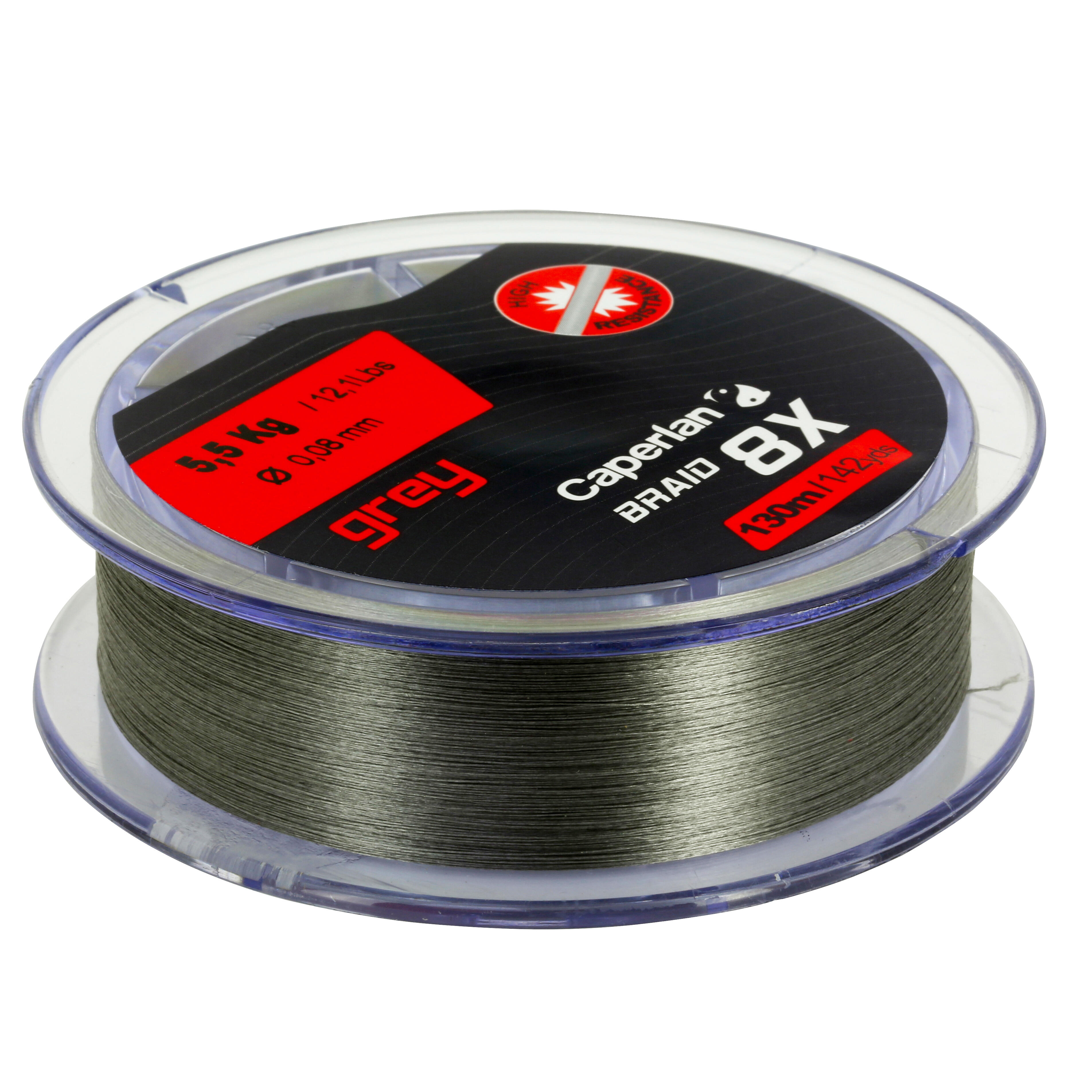 TRESSE DE PÊCHE TX8 GRISE 130M 8/100 - Caperlan