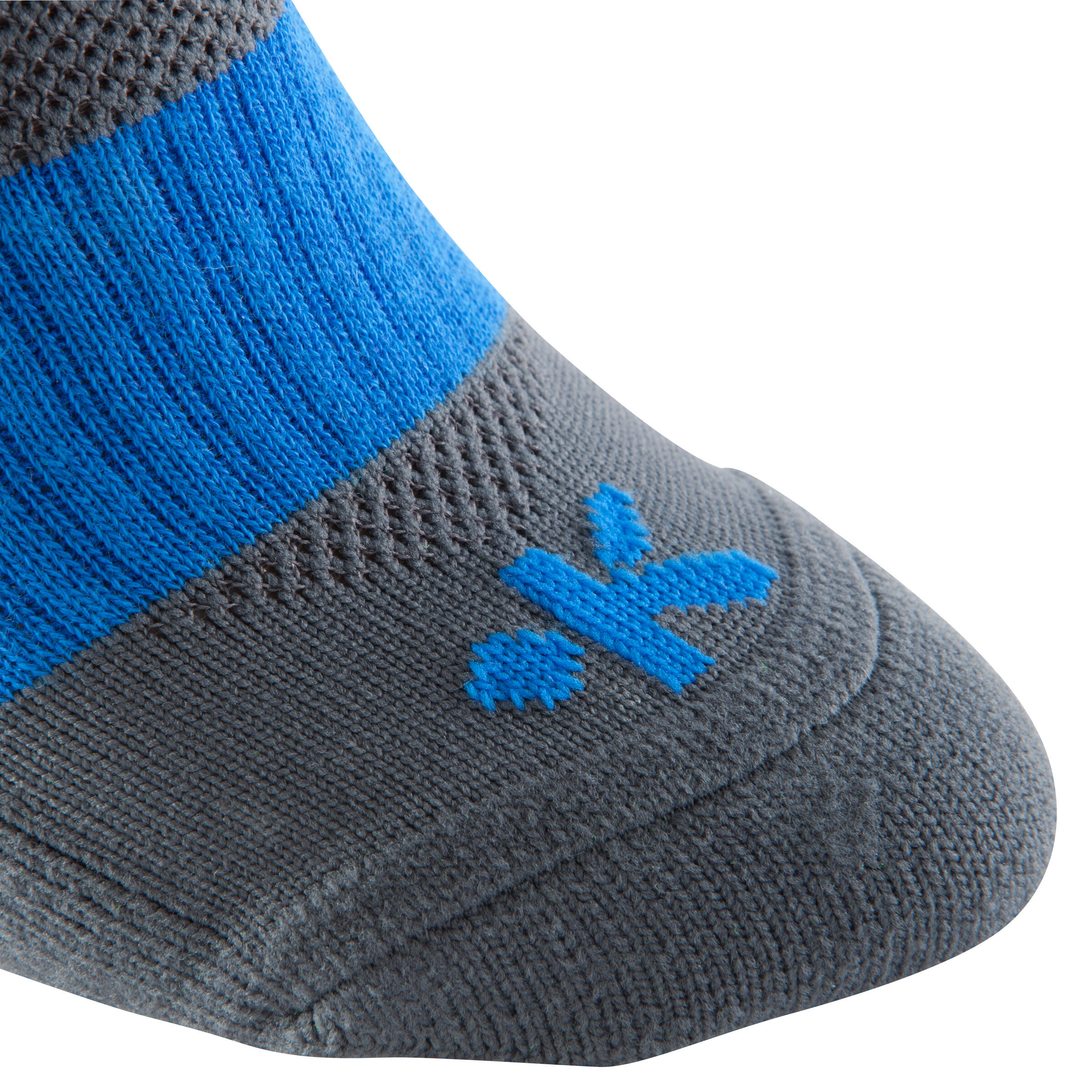 F500 Children's Knee-High Football Socks - Grey/Blue 5/10