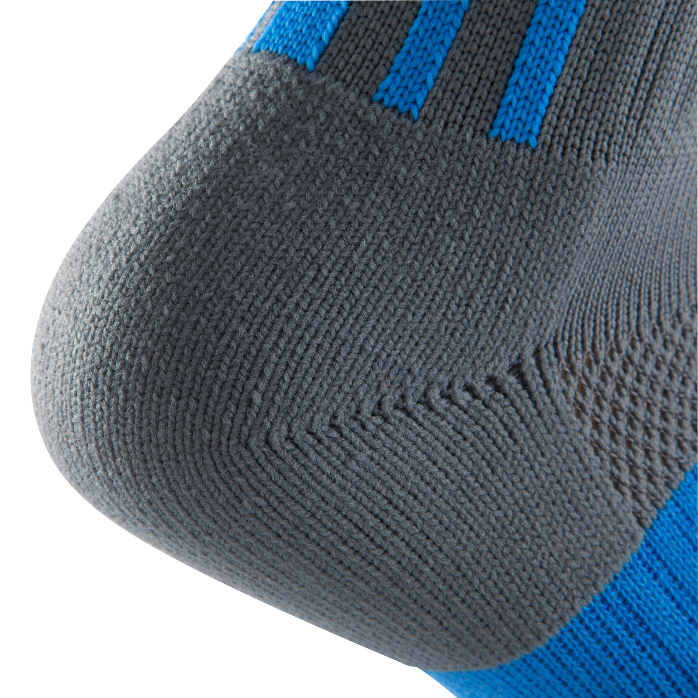 F500 Children's Knee-High Football Socks - Grey/Blue 7/10