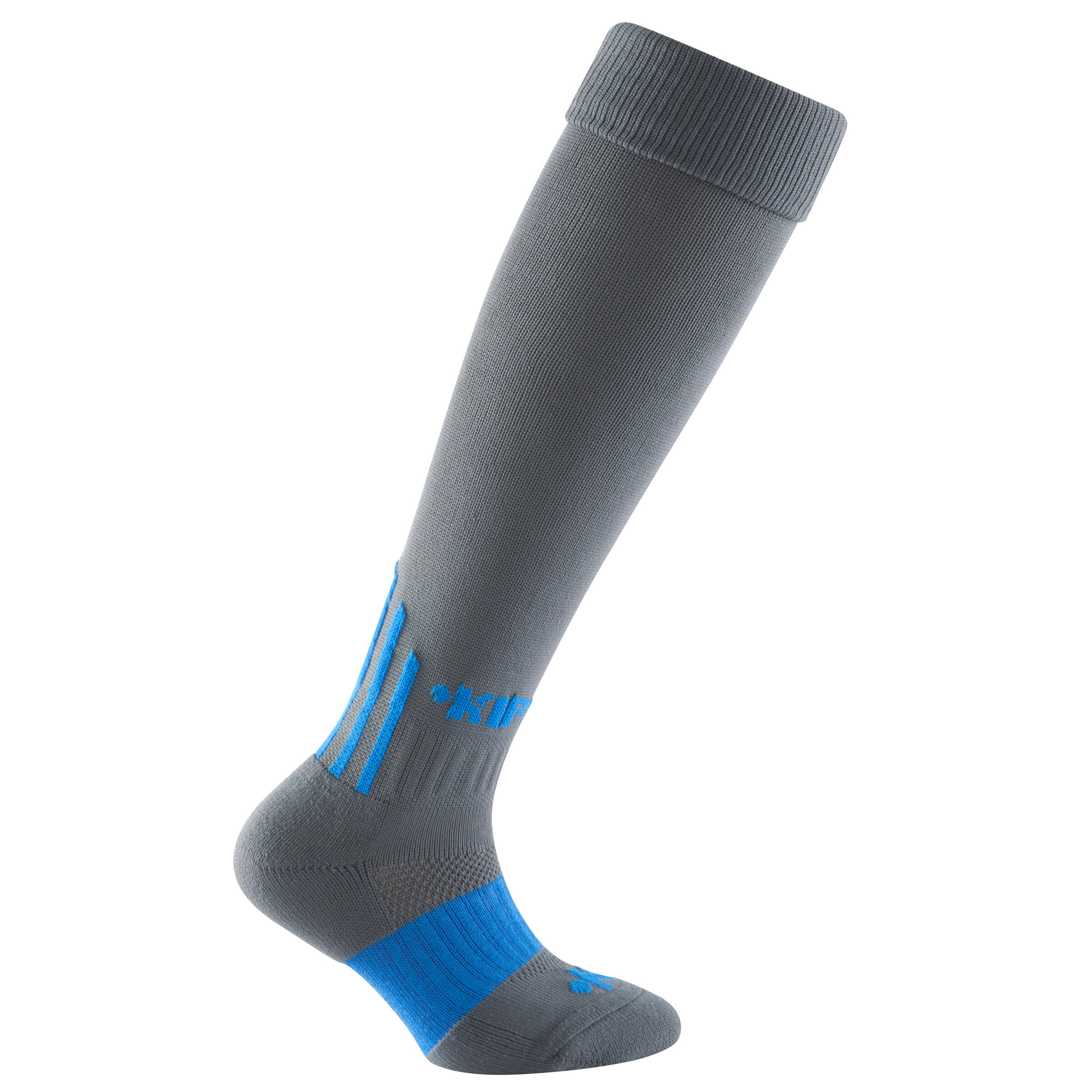 F500 Children's Knee-High Football Socks - Grey/Blue 3/10