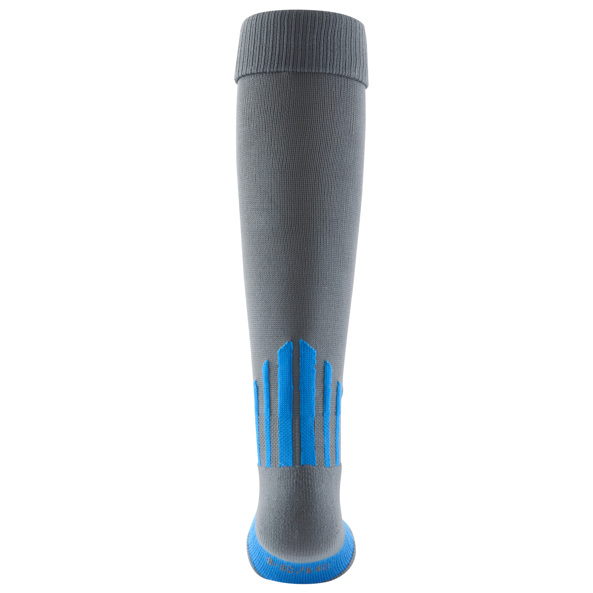 F500 Children's Knee-High Football Socks - Grey/Blue 4/10