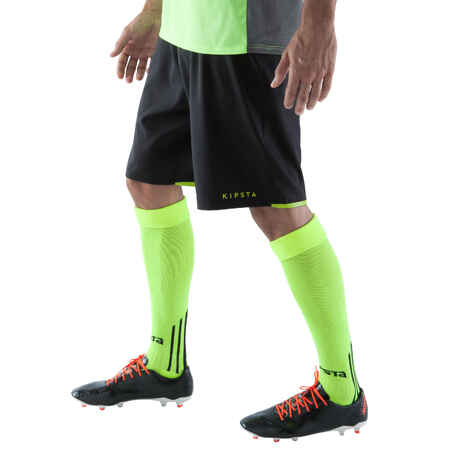 F500 Adult Football Shorts - Black/Yellow