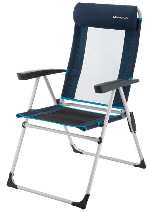 Quechua Reclining Folding Camping Chair Blue Decathlon