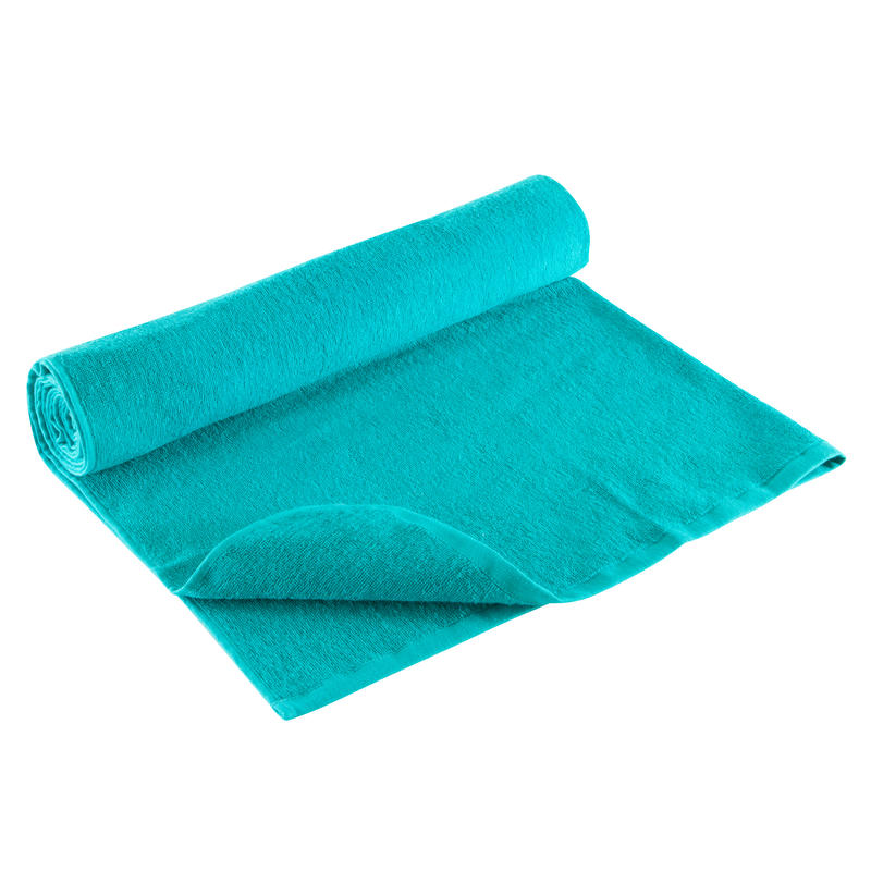 Large Cotton Fitness Towel Blue Decathlon