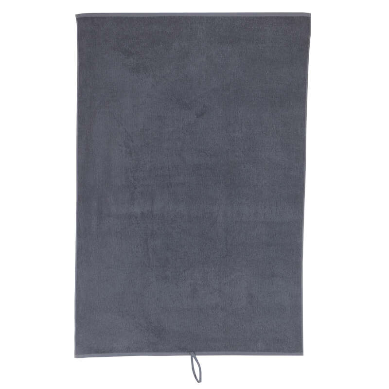 DOMYOS Large Cotton Fitness Towel Grey Decathlon