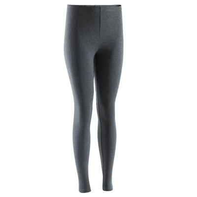 Dameslegging salto 100 voor gym en stretching slim fit donkergrijs