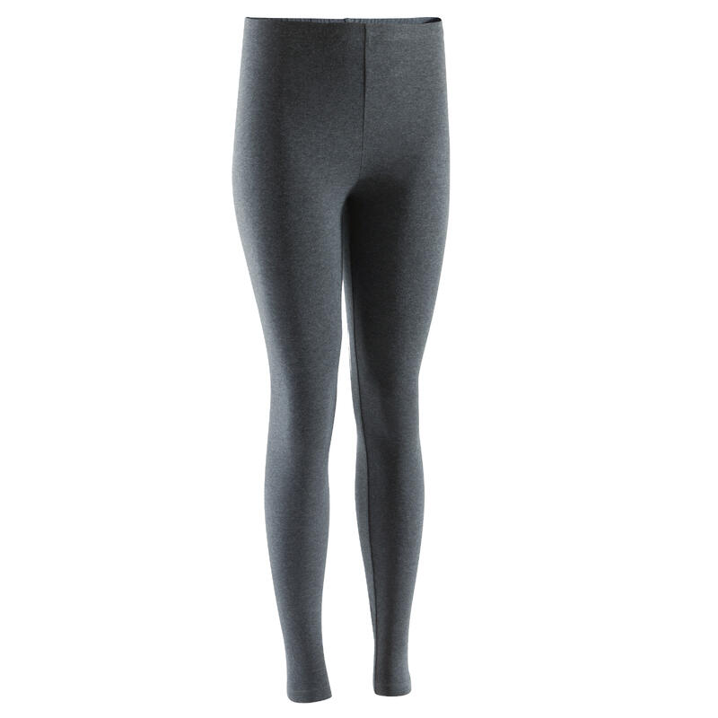 Dameslegging Salto 100 voor gym en stretching slim fit donkergrijs