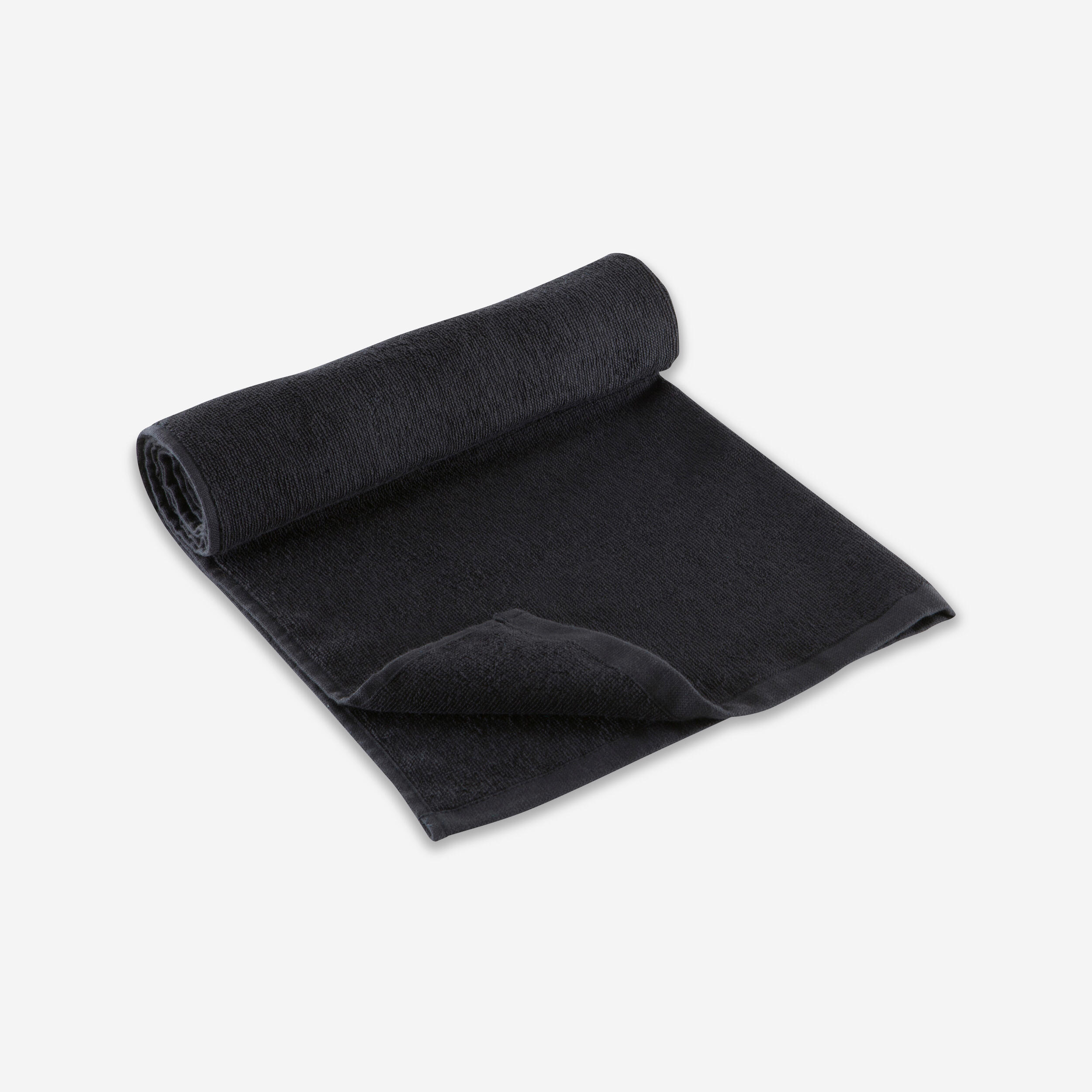 Small Cotton Fitness Towel - Black - Black - Domyos - Decathlon