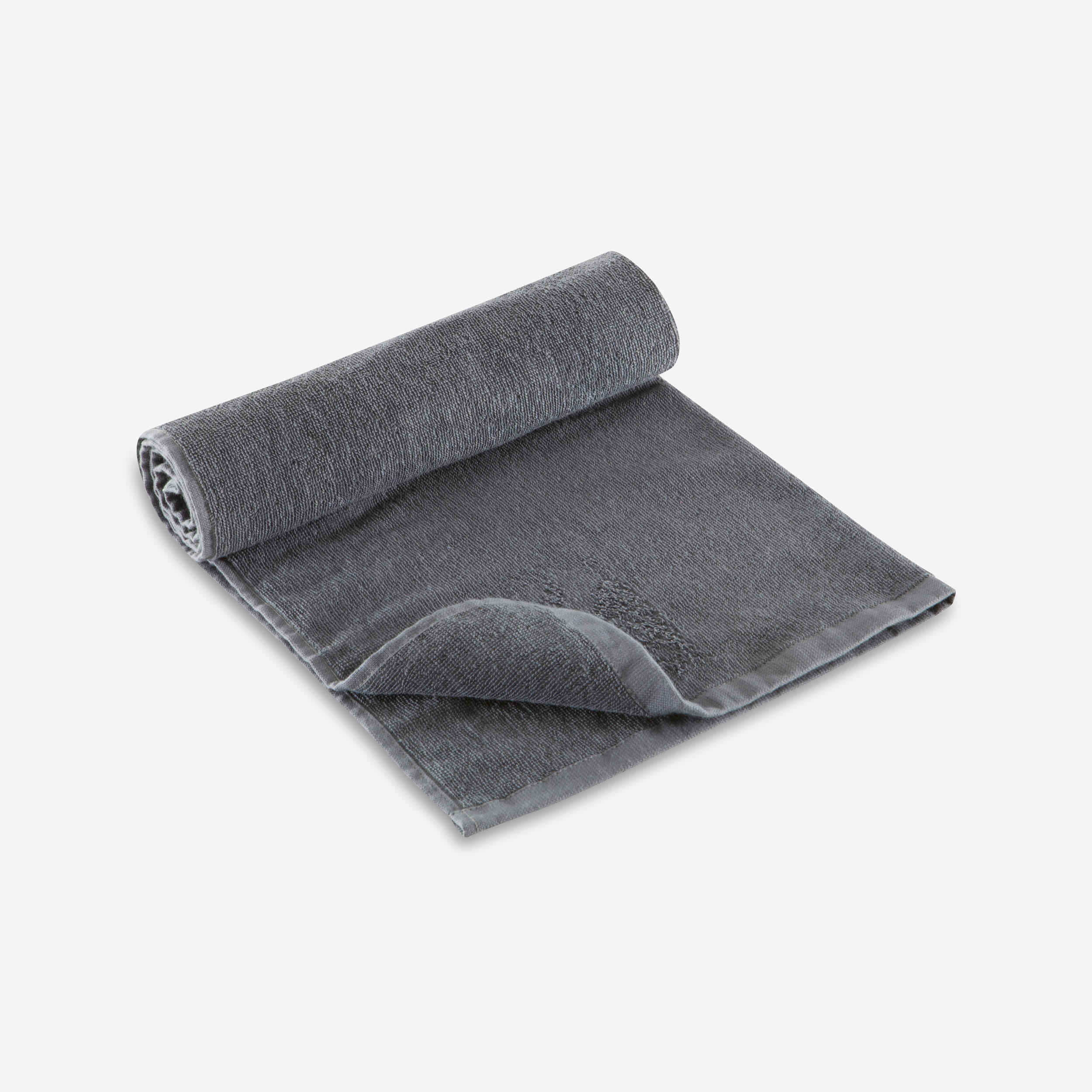 Asciugamano fitness piccolo in cotone grigio